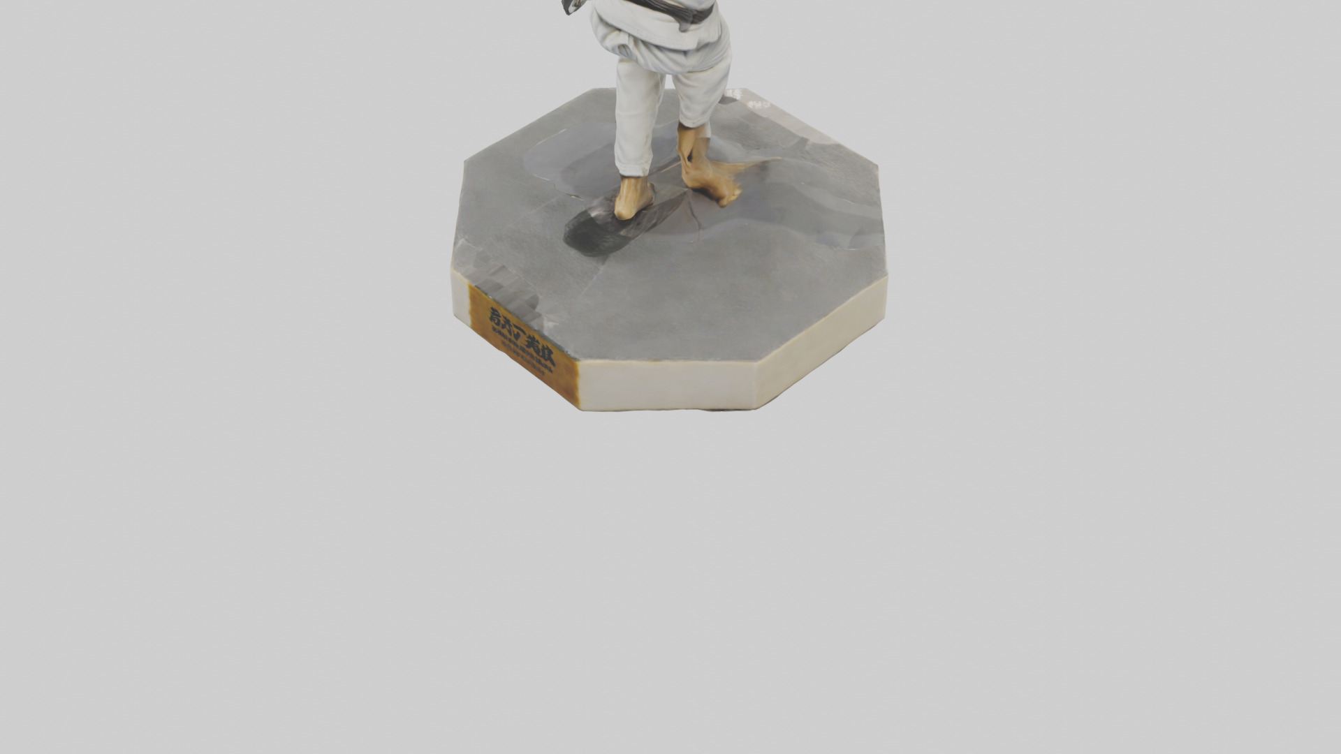 JiuJitsu Fighter statue model Low-poly 3D model_5