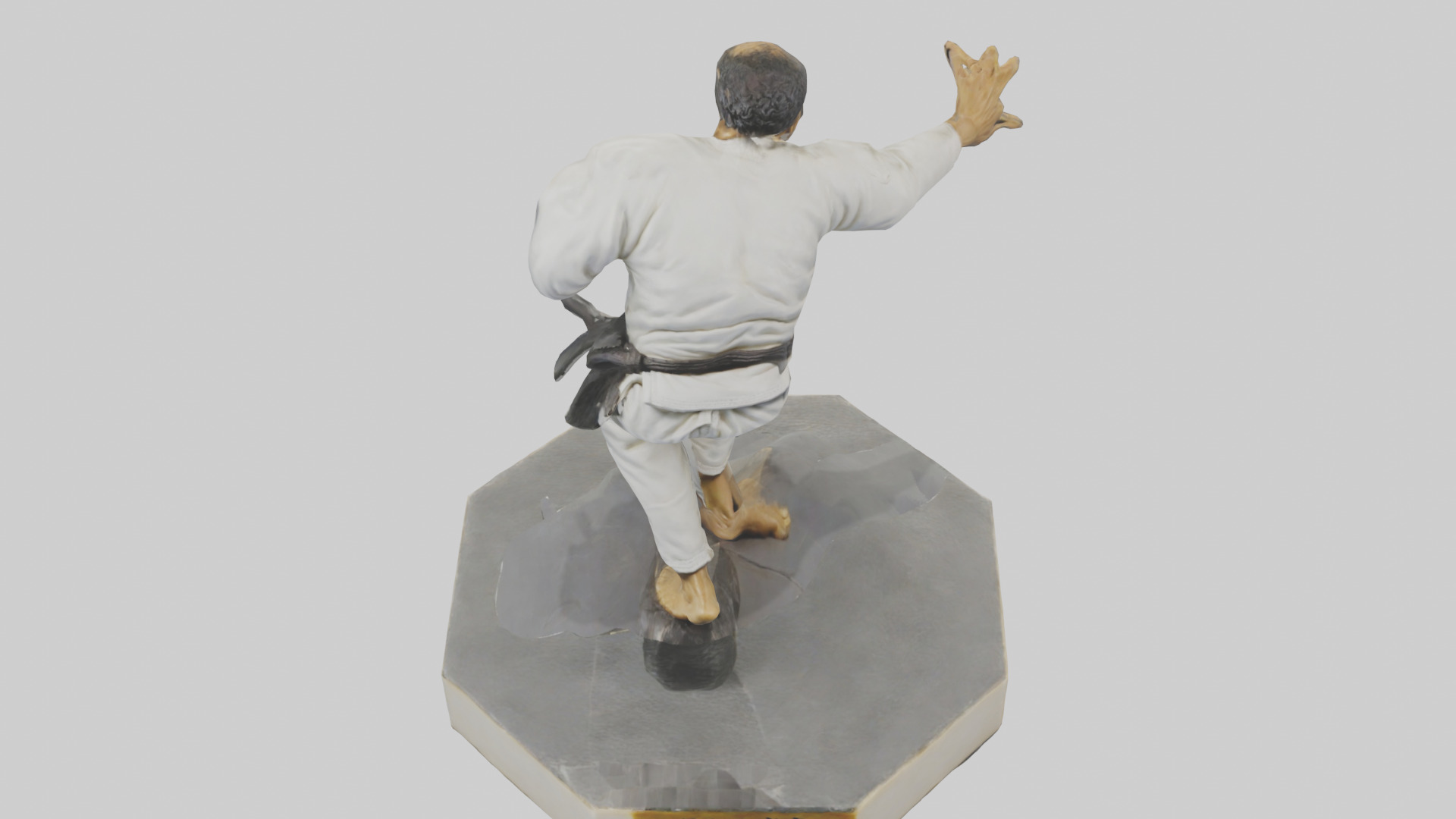 JiuJitsu Fighter statue model Low-poly 3D model_16