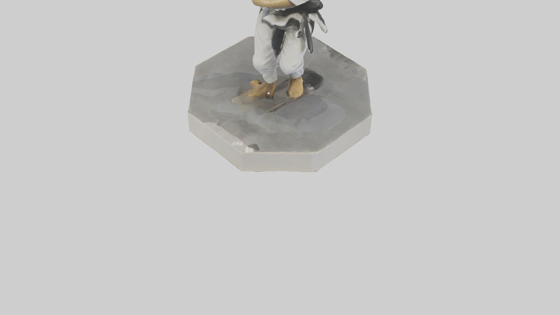 JiuJitsu Fighter statue model Low-poly 3D model_4