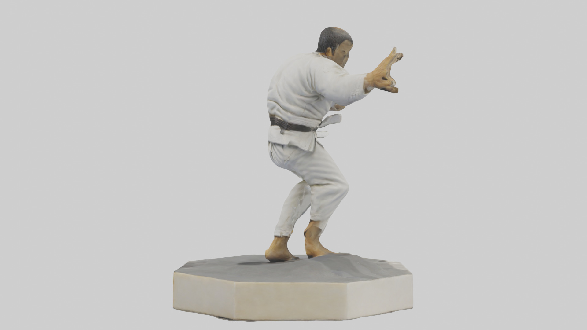JiuJitsu Fighter statue model Low-poly 3D model_12