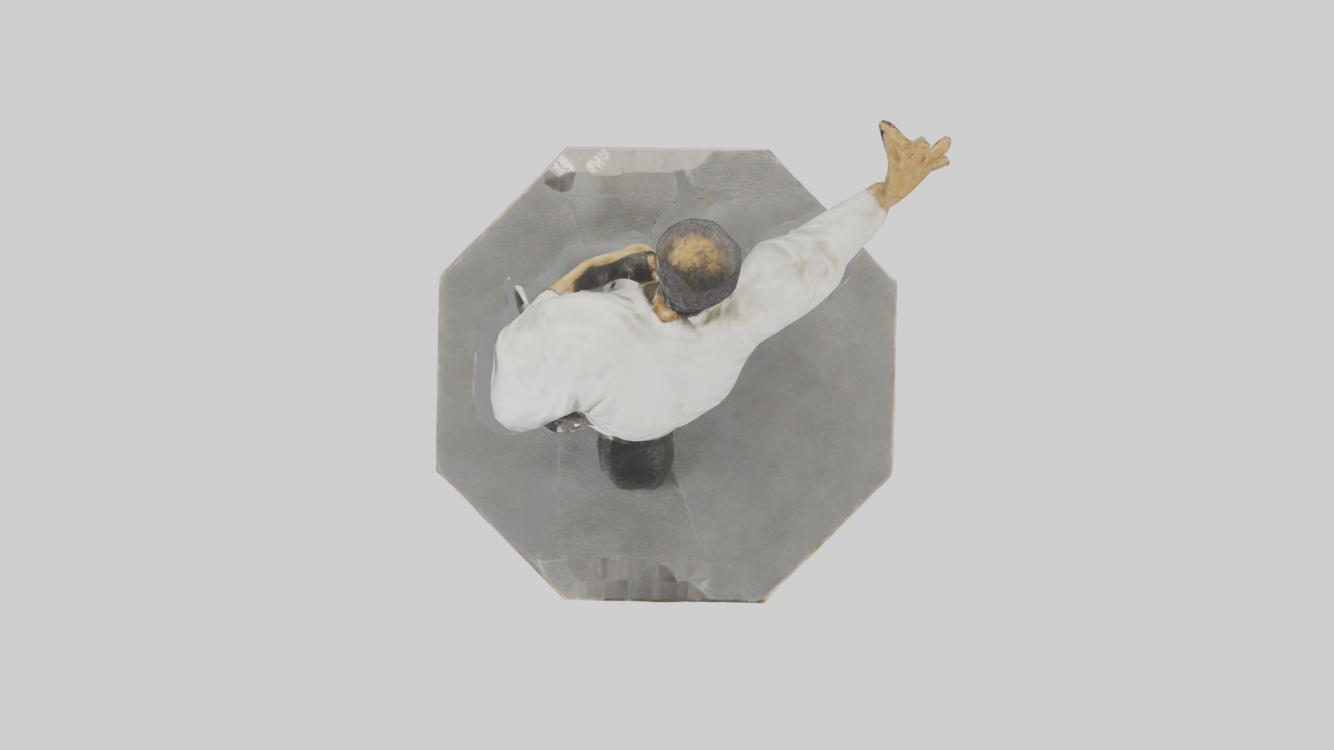 JiuJitsu Fighter statue model Low-poly 3D model_14