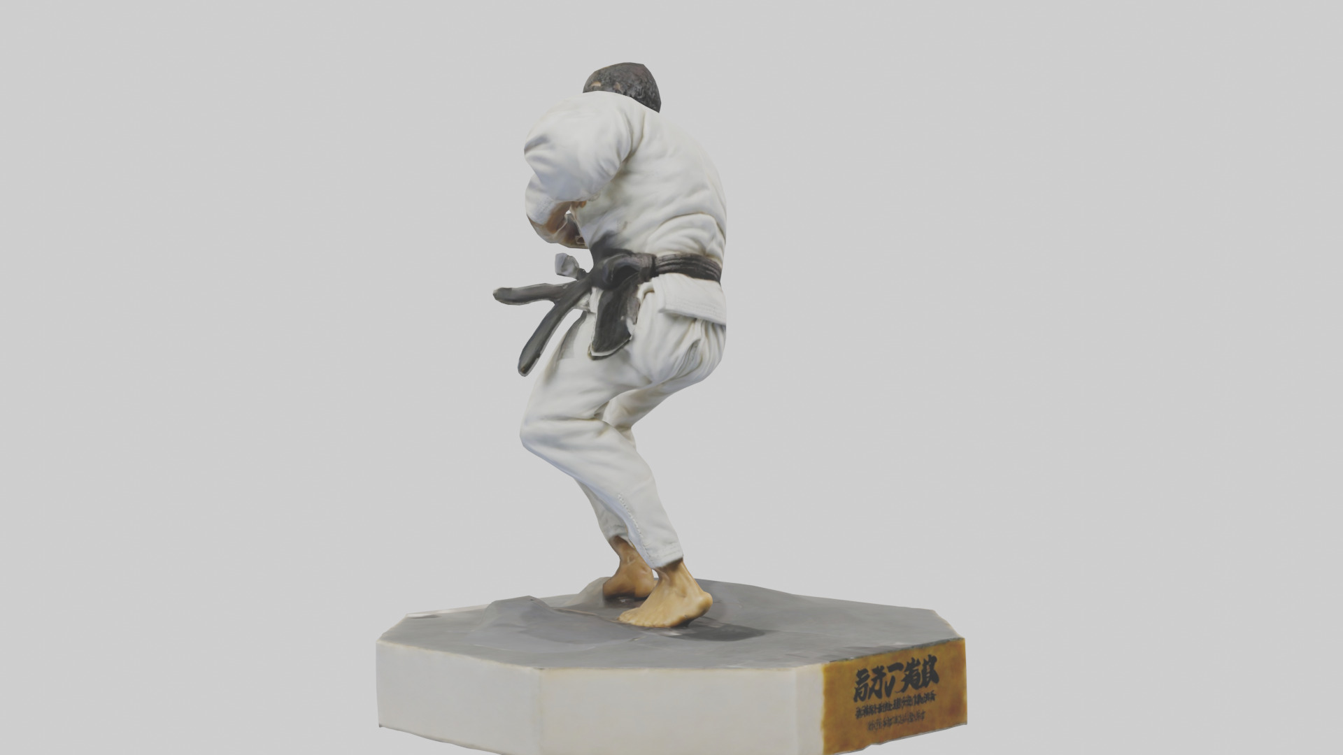 JiuJitsu Fighter statue model Low-poly 3D model_7