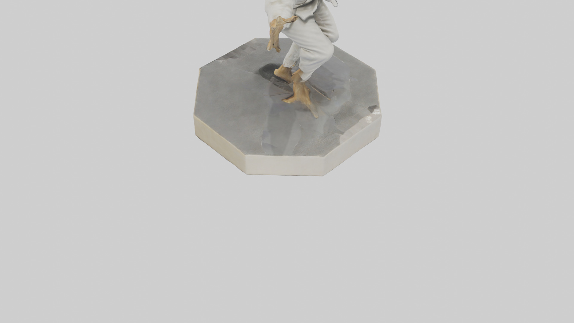 JiuJitsu Fighter statue model Low-poly 3D model_3