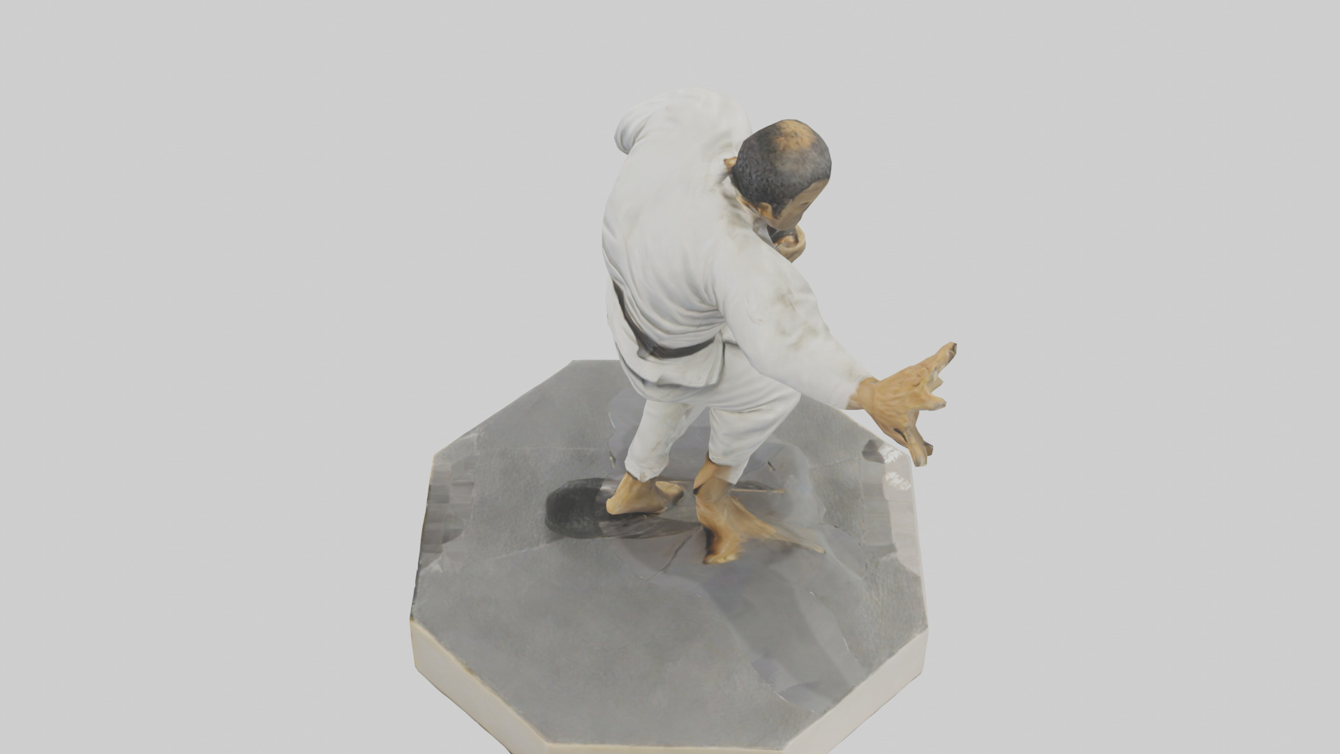 JiuJitsu Fighter statue model Low-poly 3D model_17