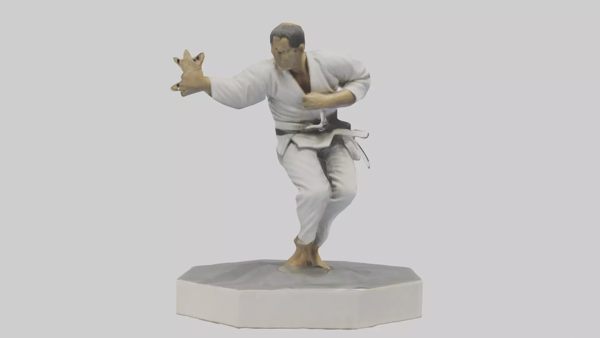 JiuJitsu Fighter statue model Low-poly 3D model_0