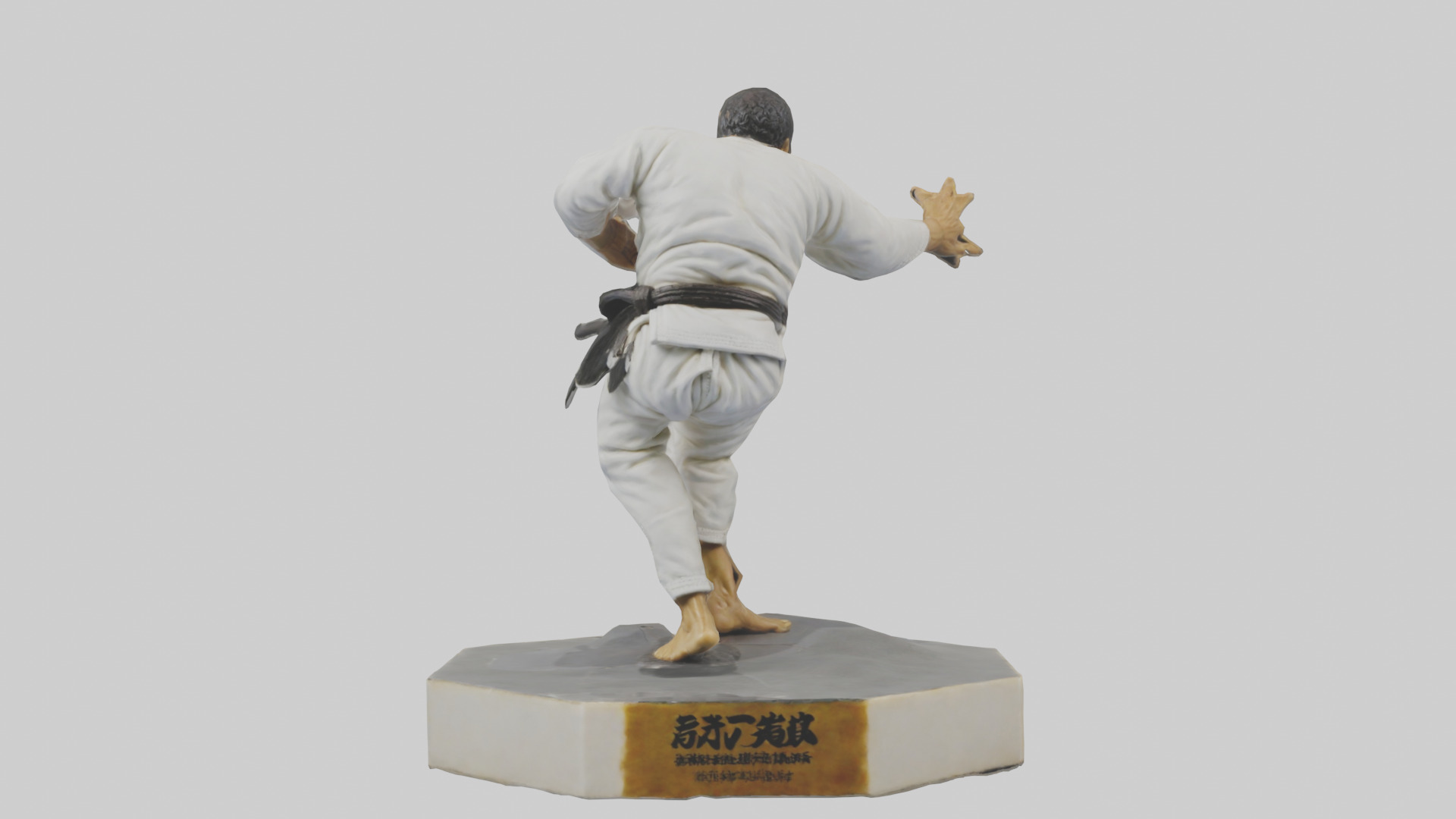 JiuJitsu Fighter statue model Low-poly 3D model_9