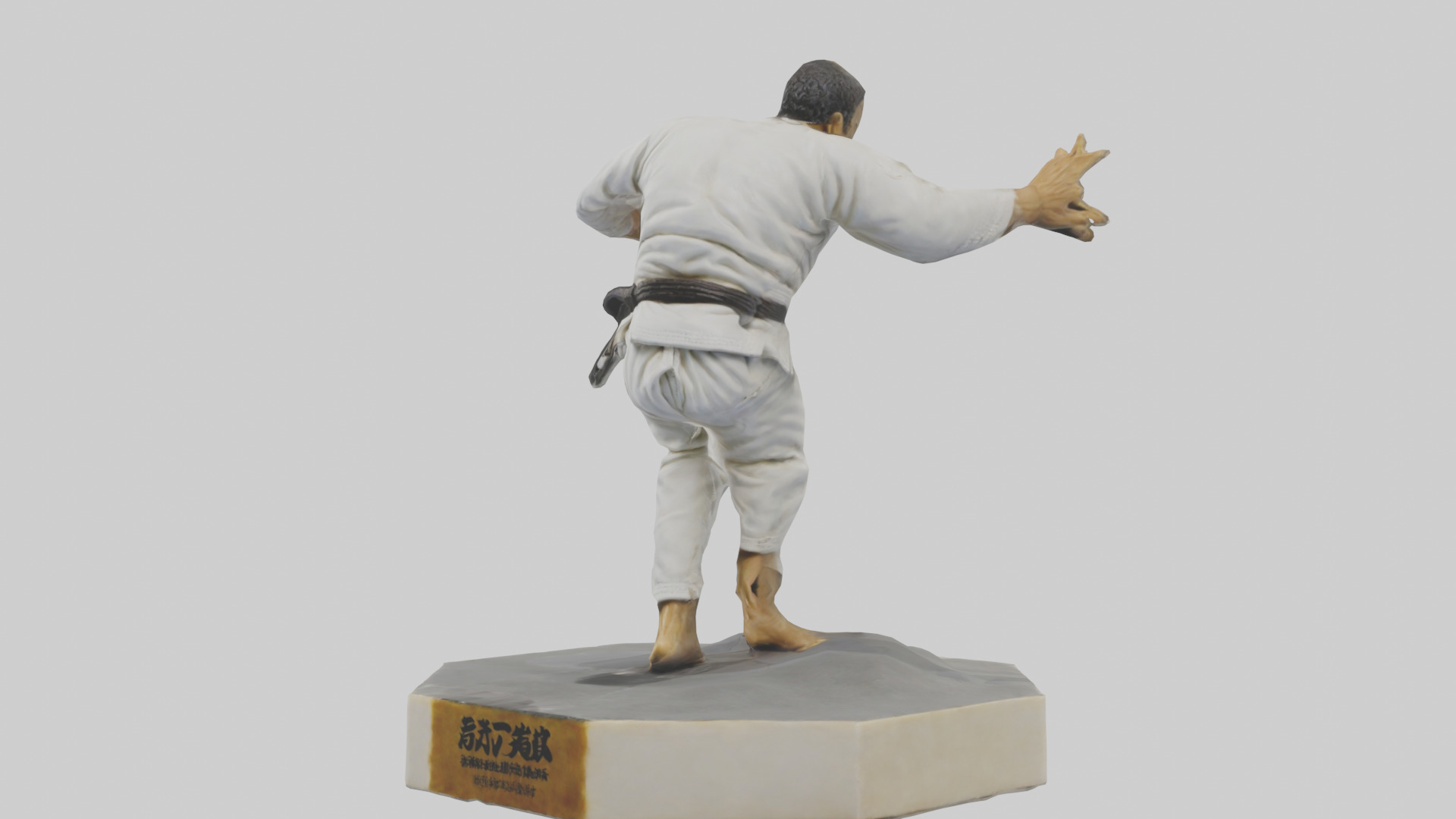 JiuJitsu Fighter statue model Low-poly 3D model_10