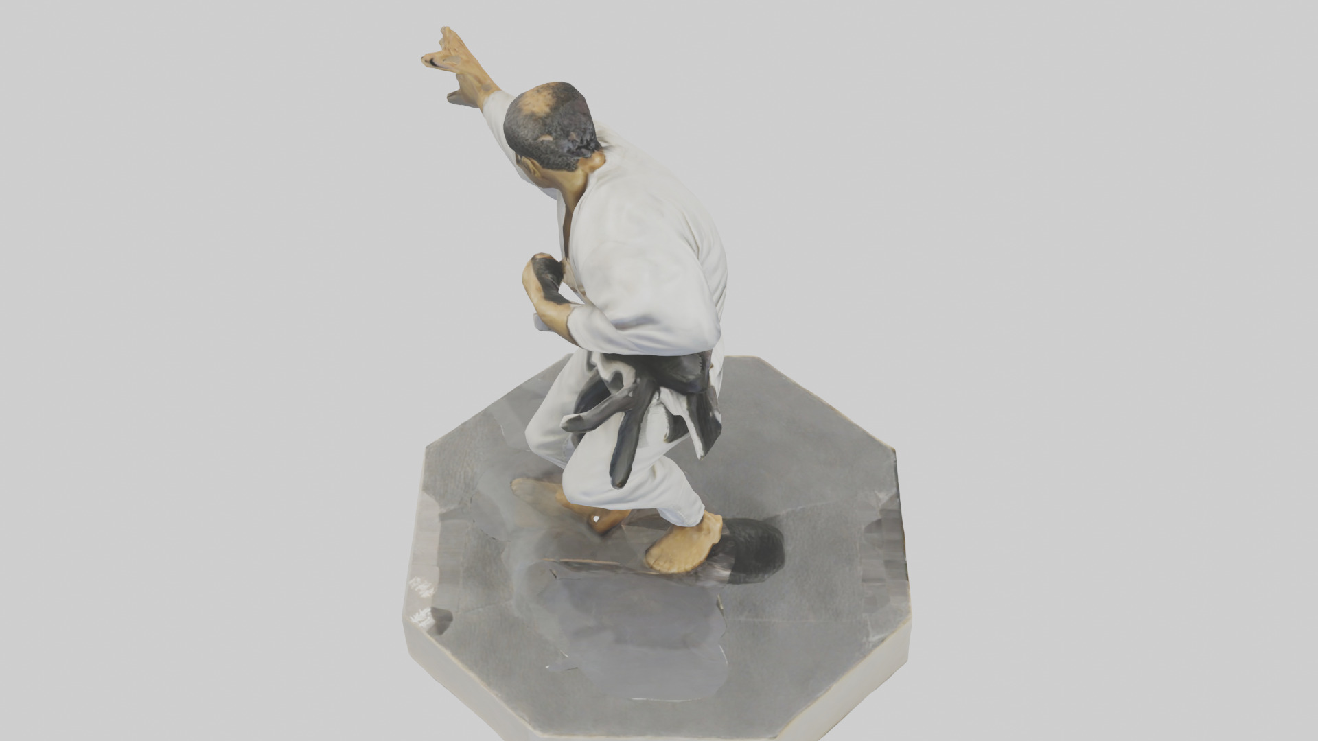 JiuJitsu Fighter statue model Low-poly 3D model_18