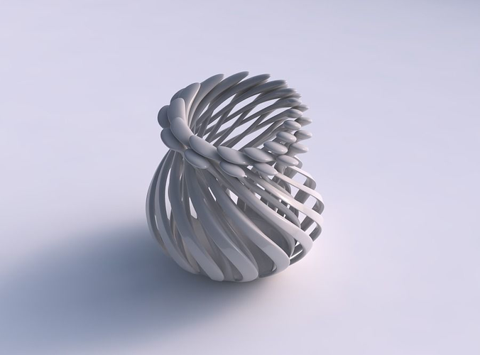 Vase curved with twisted muscle structure and soft tips pimp up top