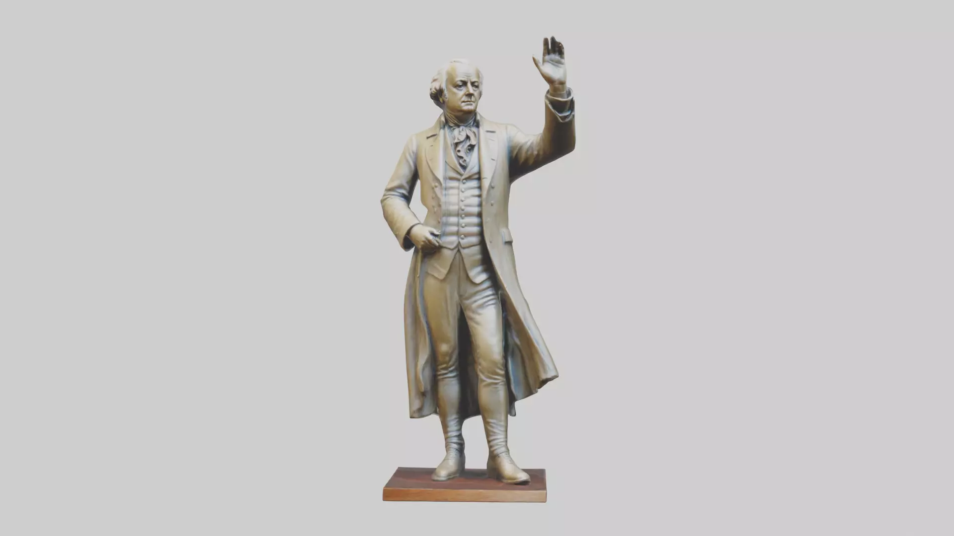 John Adams statue model Low-poly 3D model_0