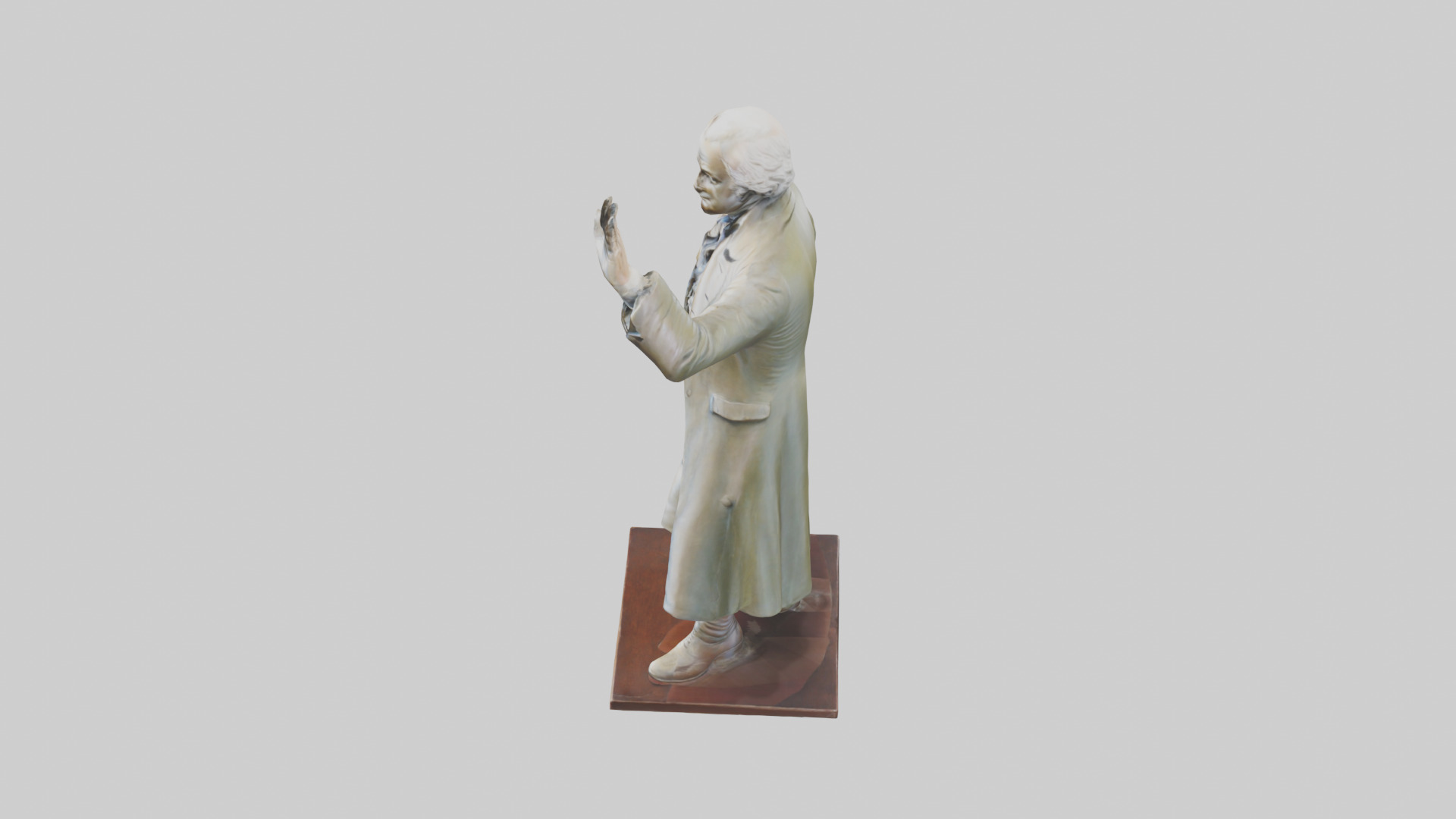 John Adams statue model Low-poly 3D model_17