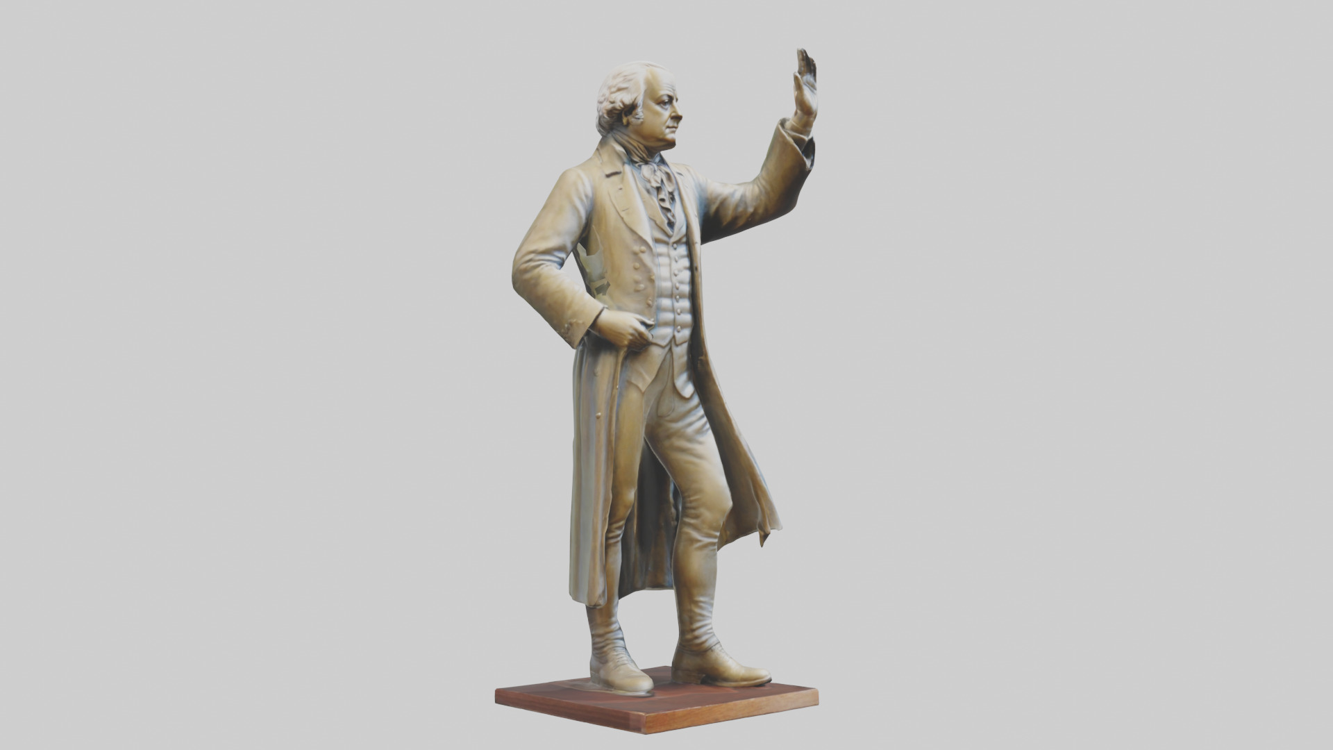 John Adams statue model Low-poly 3D model_9