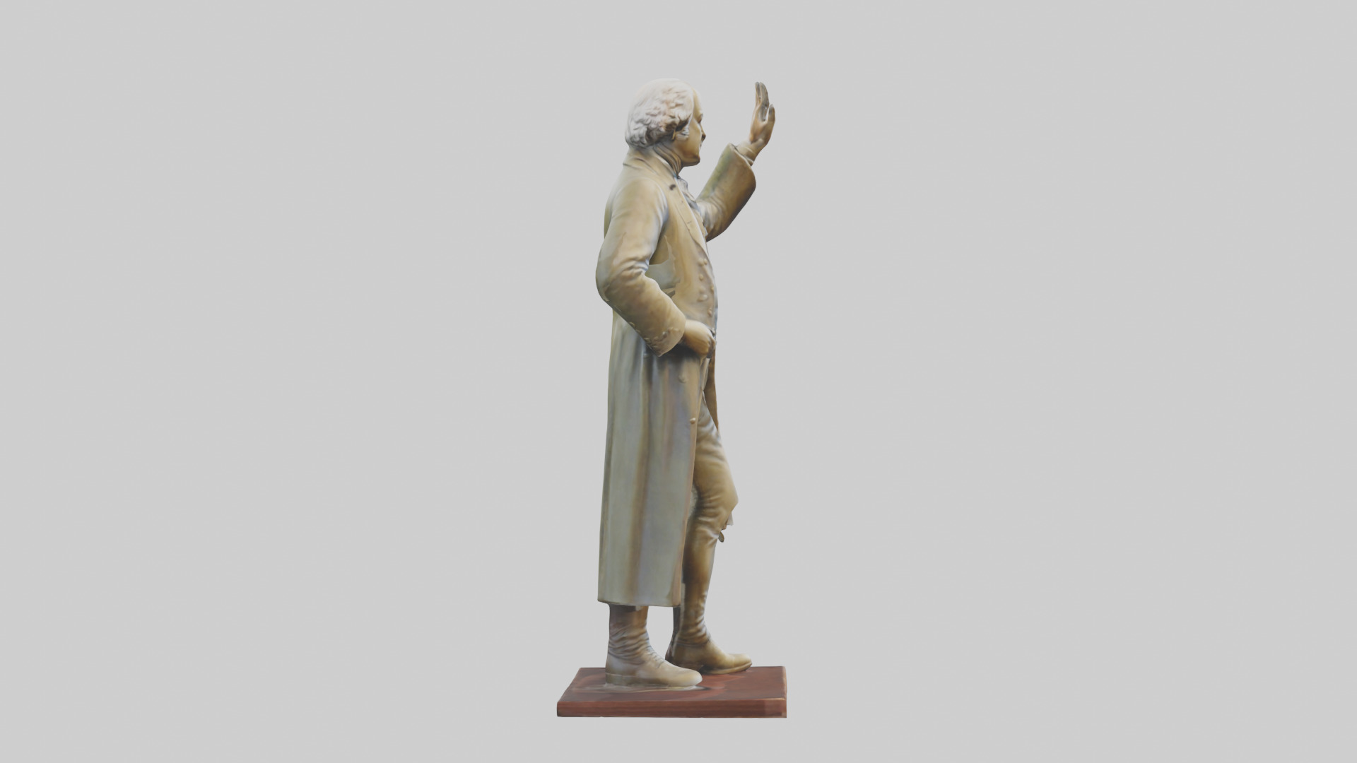 John Adams statue model Low-poly 3D model_13