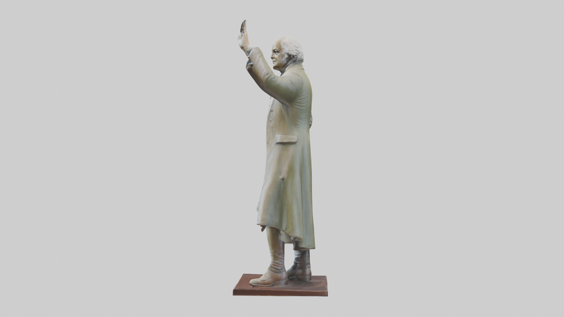 John Adams statue model Low-poly 3D model_12