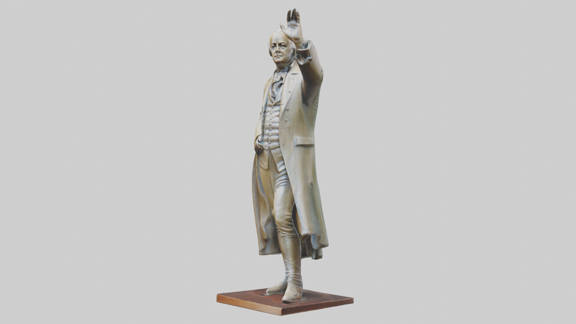 John Adams statue model Low-poly 3D model_10