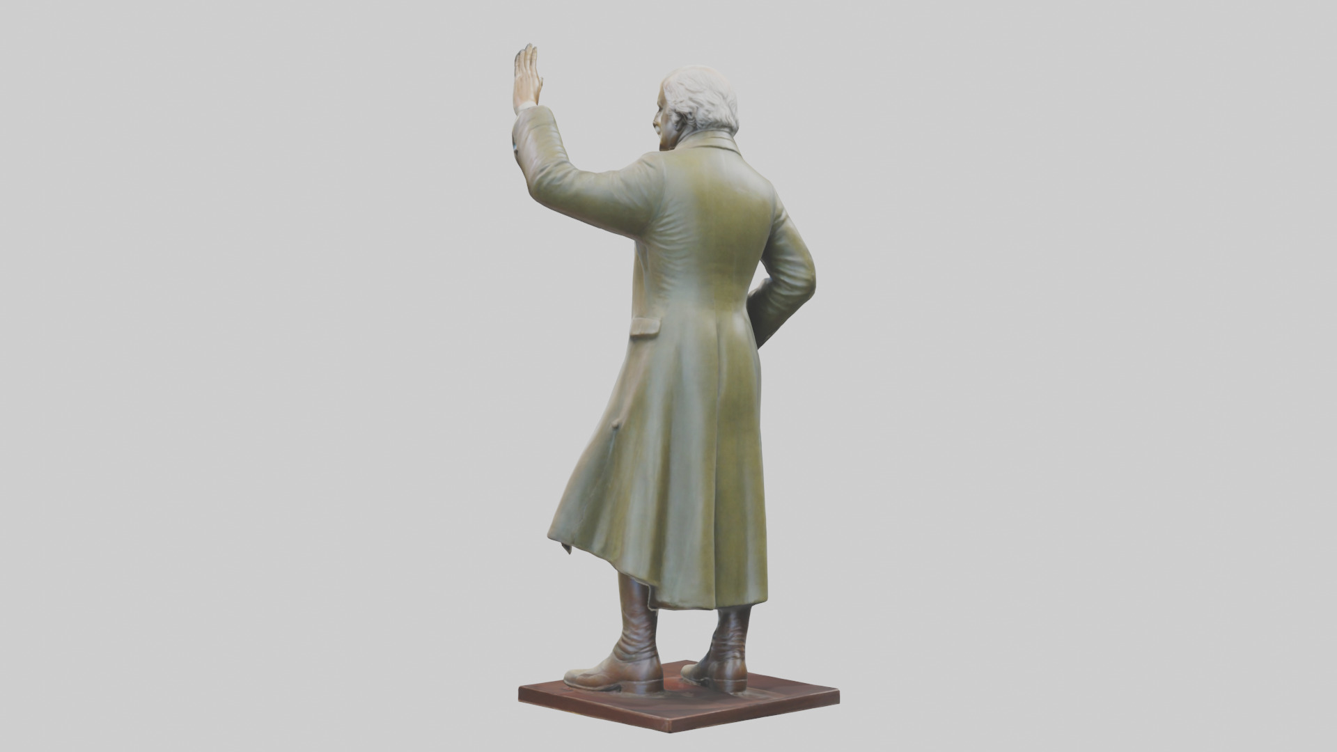 John Adams statue model Low-poly 3D model_3