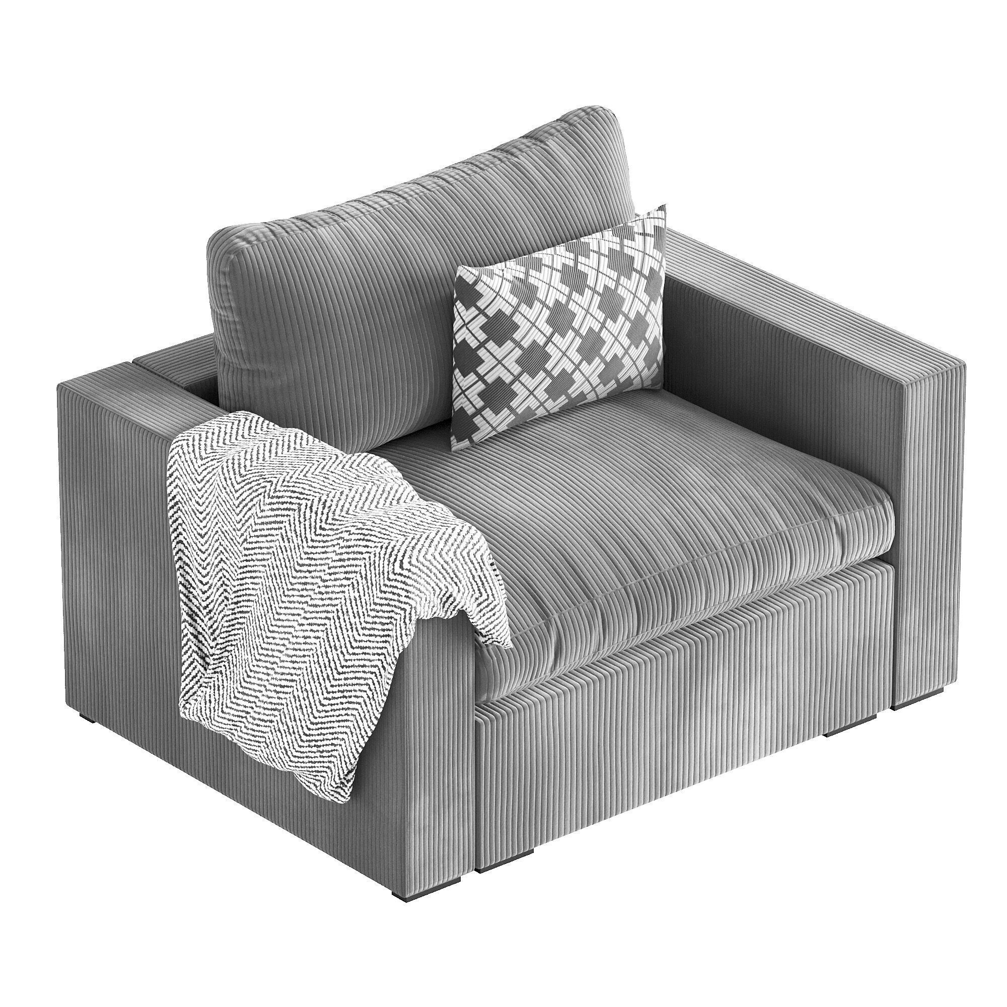 HM001 - Cozey Ciello Armchair - LowPoly - PBR Low-poly 3D model_9