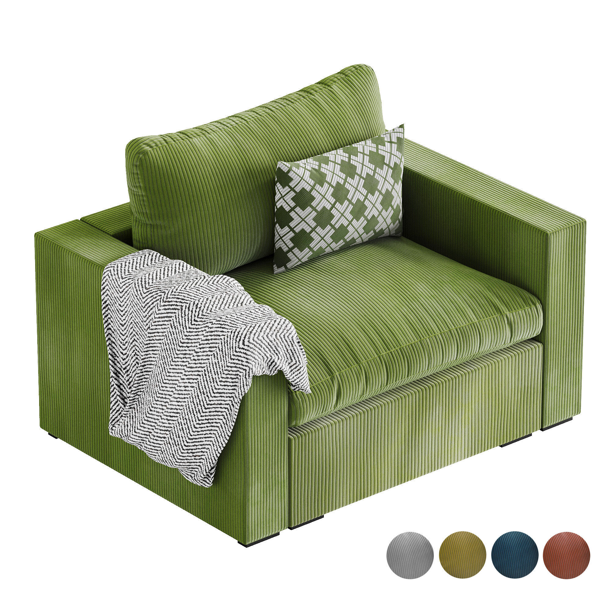 HM001 - Cozey Ciello Armchair - LowPoly - PBR Low-poly 3D model_3