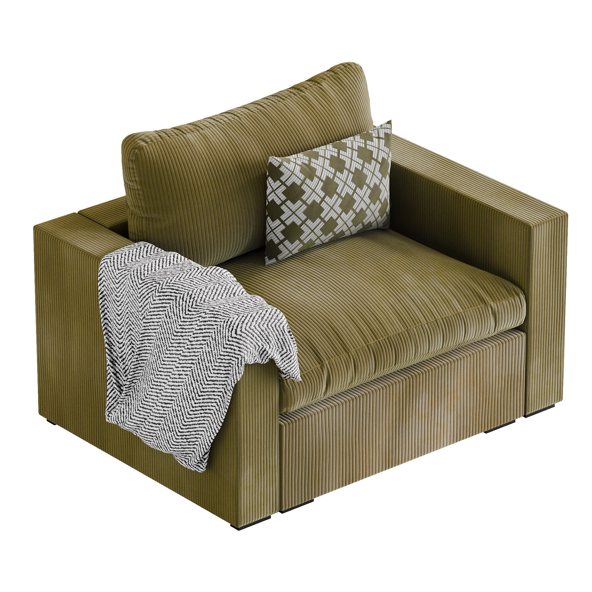 HM001 - Cozey Ciello Armchair - LowPoly - PBR Low-poly 3D model_7