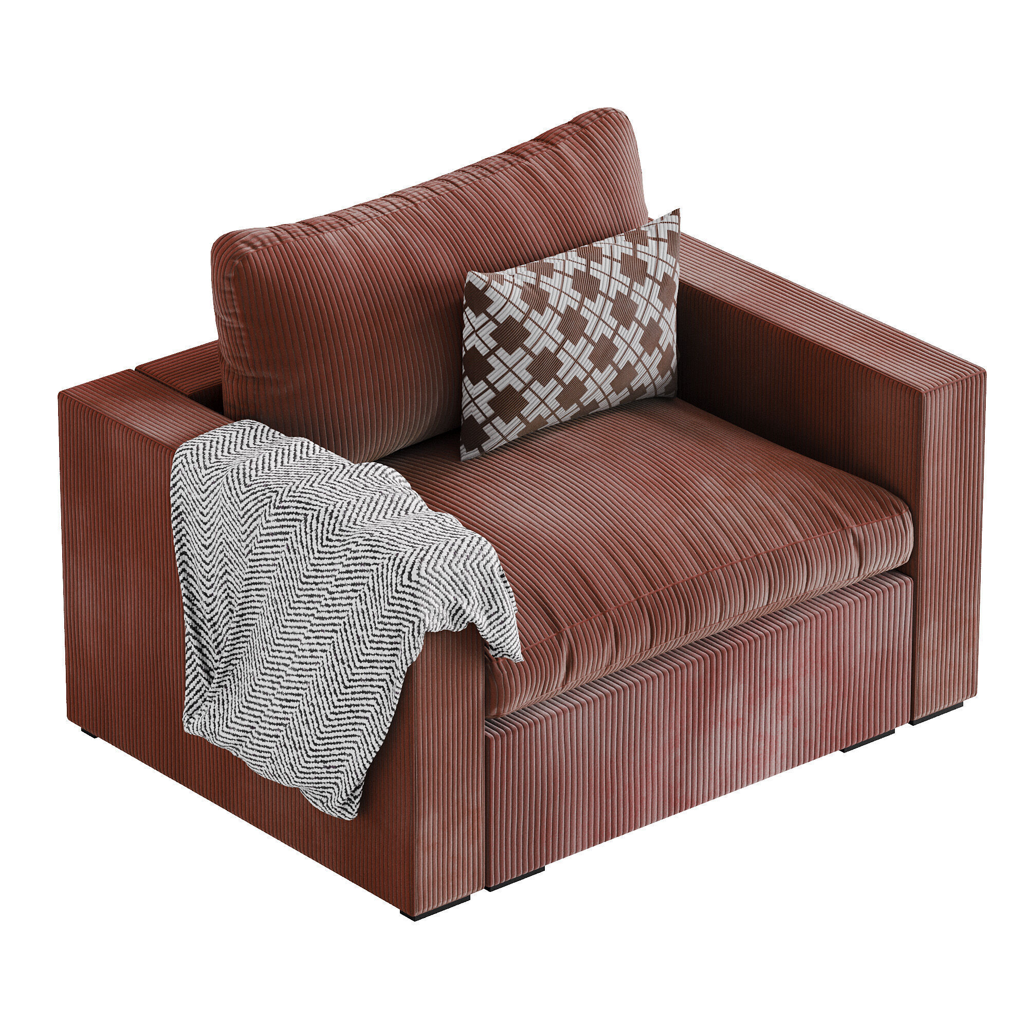 HM001 - Cozey Ciello Armchair - LowPoly - PBR Low-poly 3D model_8