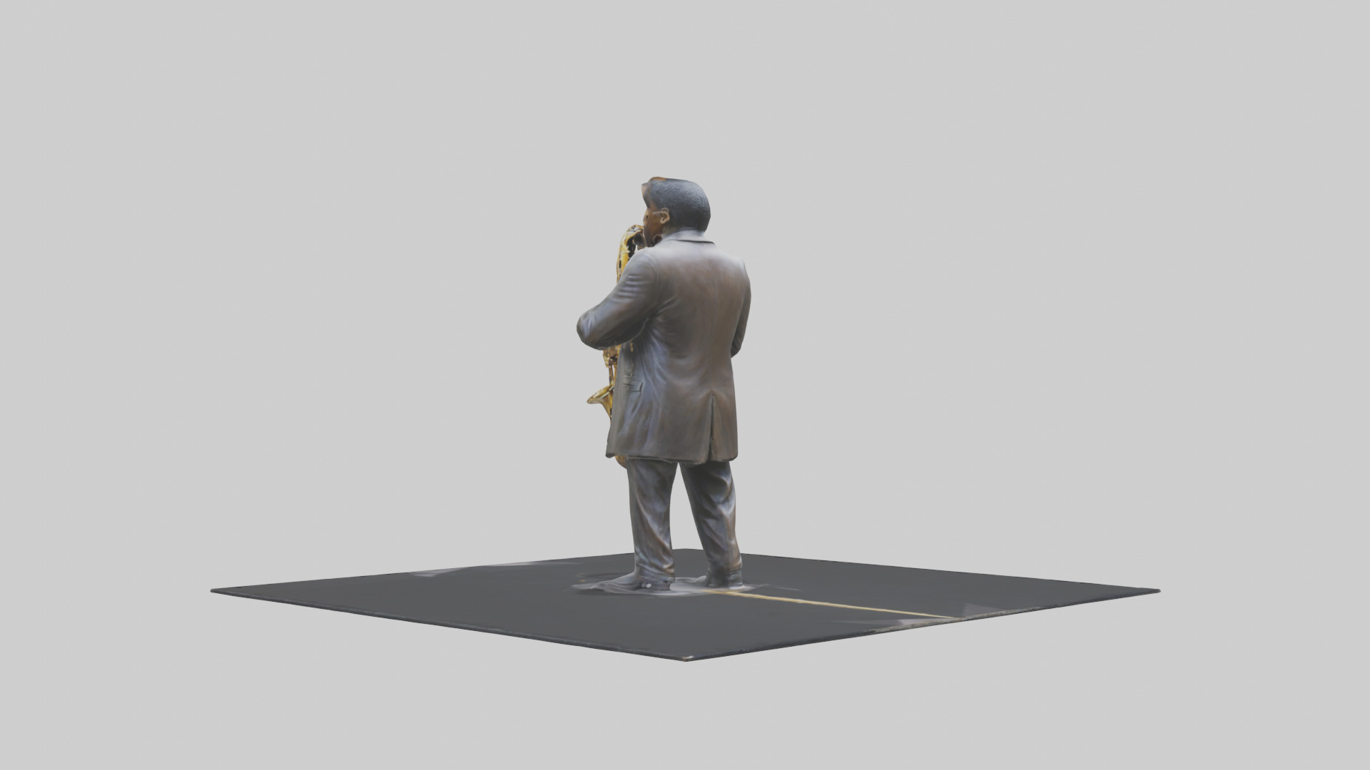 John Coltrane statue model Low-poly 3D model_5