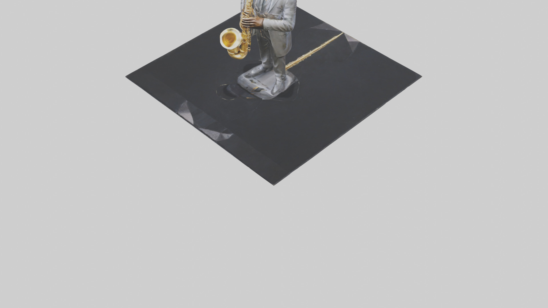 John Coltrane statue model Low-poly 3D model_9