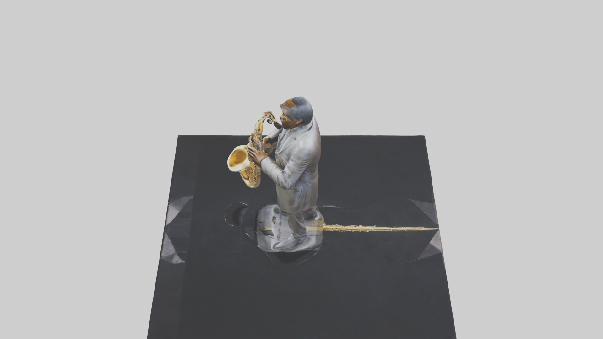 John Coltrane statue model Low-poly 3D model_17