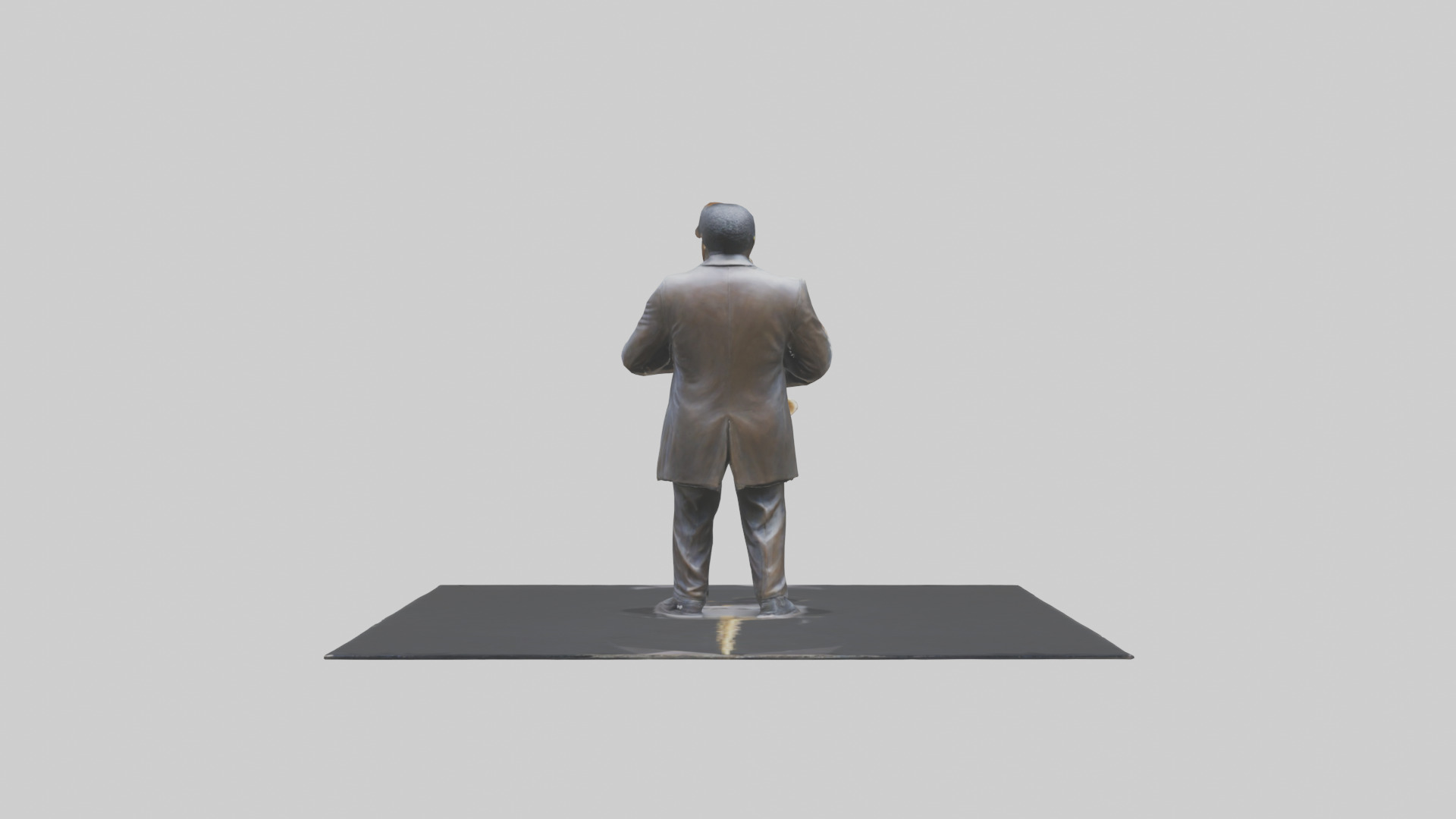 John Coltrane statue model Low-poly 3D model_3
