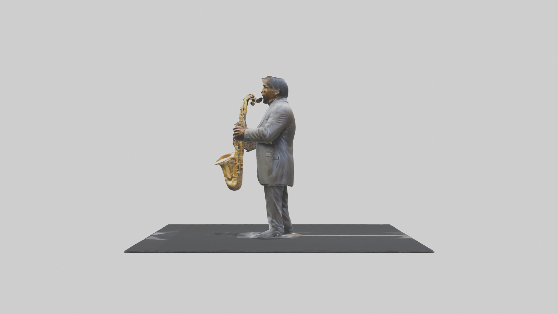 John Coltrane statue model Low-poly 3D model_12