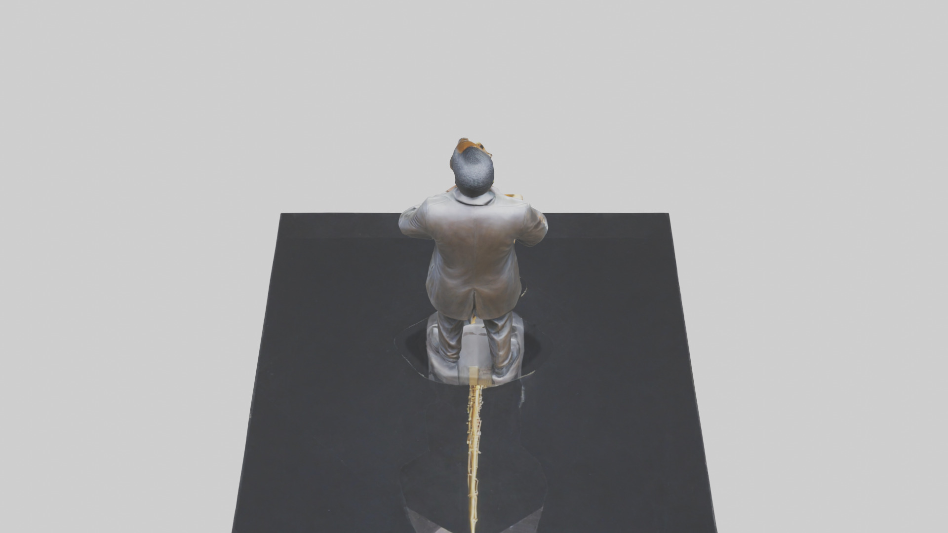 John Coltrane statue model Low-poly 3D model_15