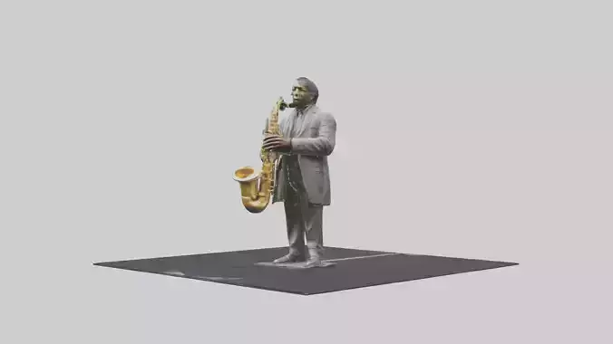 John Coltrane statue model Low-poly 3D model John Coltrane statue model Low-poly 3D model