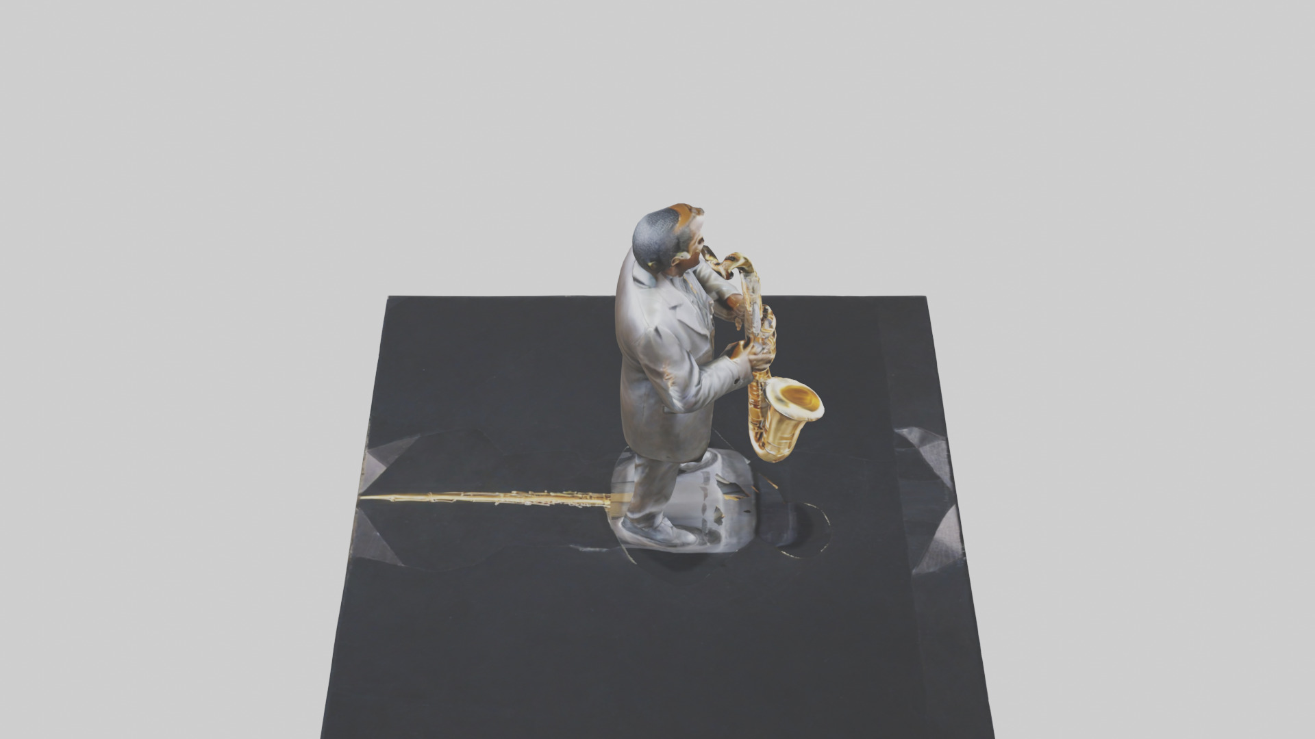 John Coltrane statue model Low-poly 3D model_18