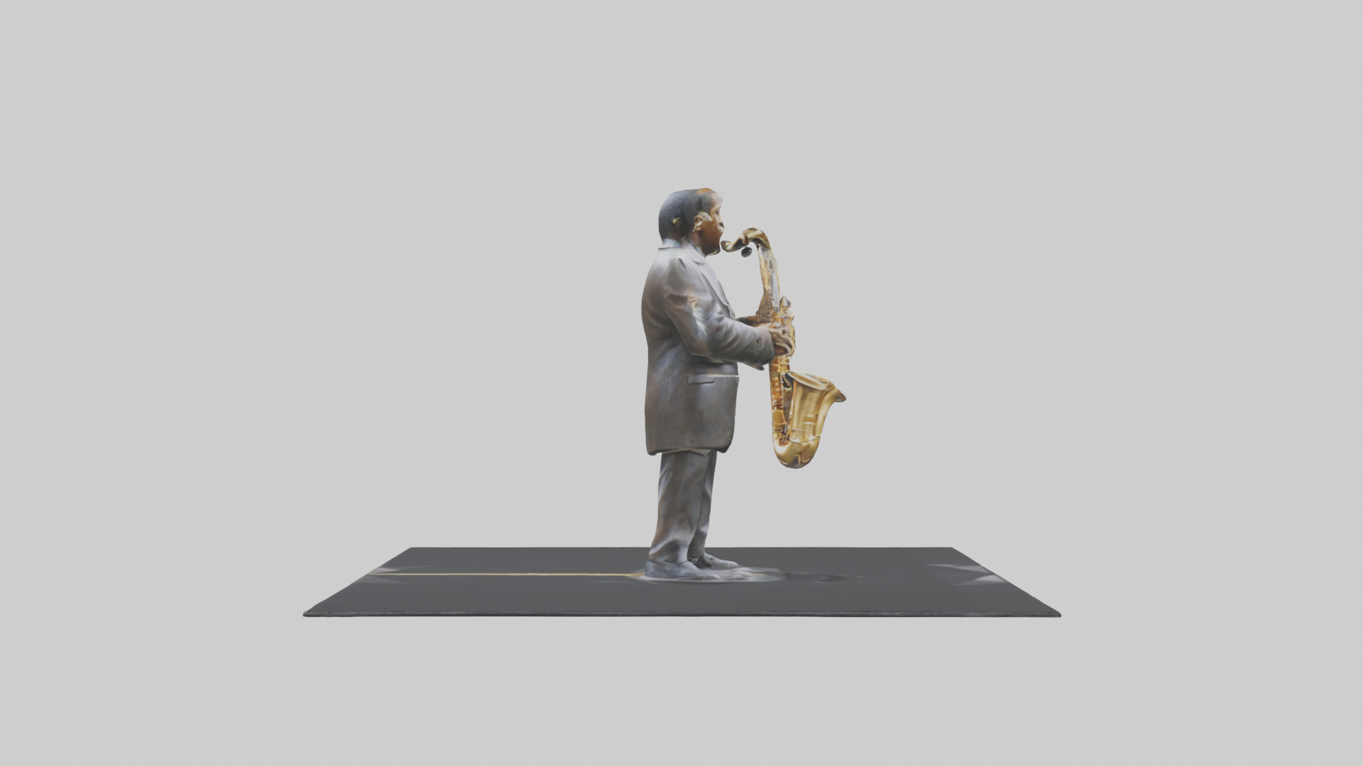 John Coltrane statue model Low-poly 3D model_13