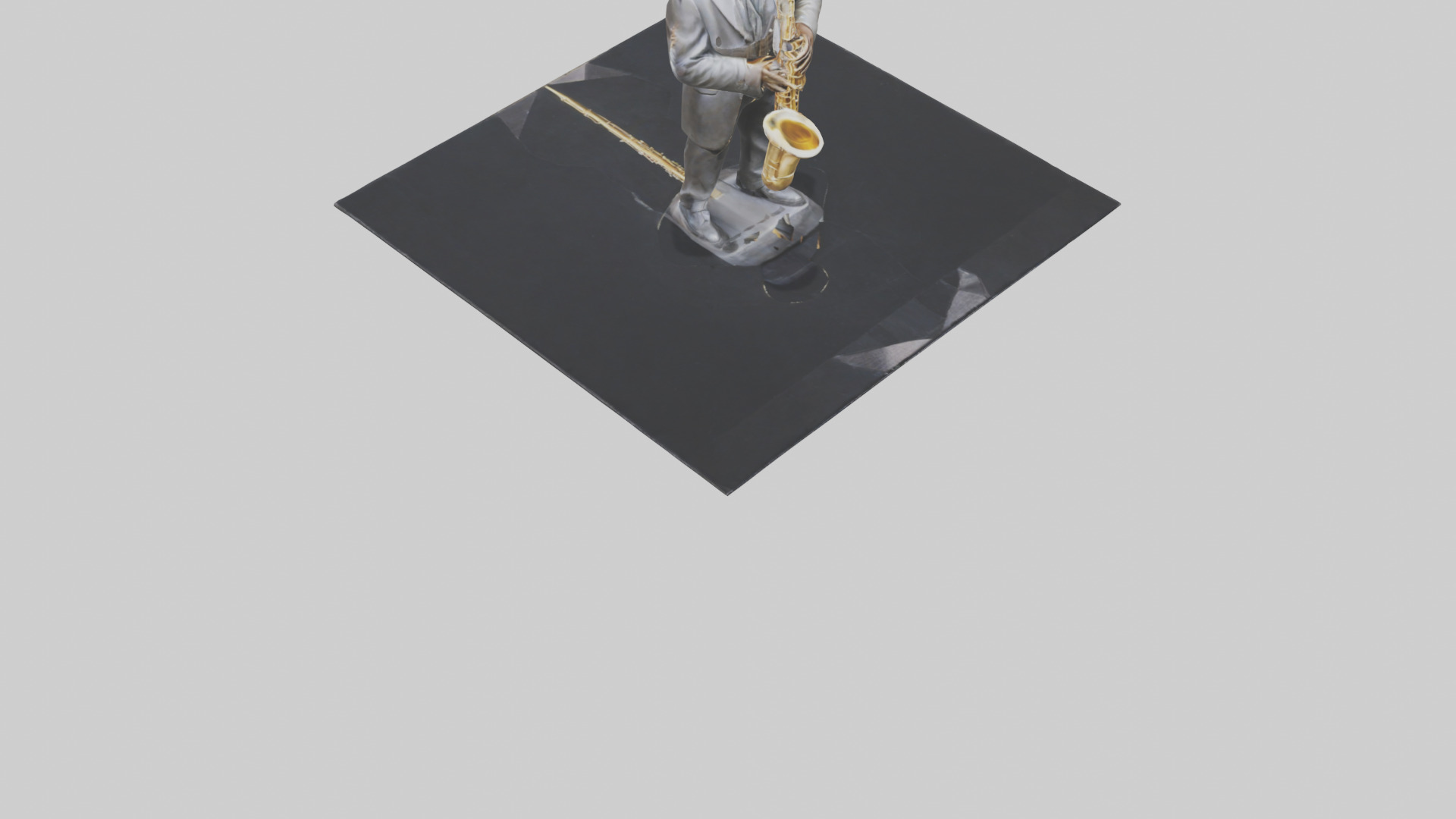 John Coltrane statue model Low-poly 3D model_10