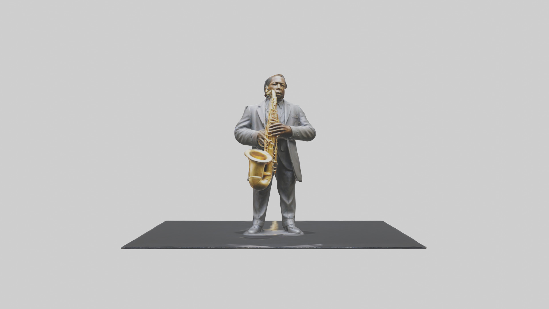 John Coltrane statue model Low-poly 3D model_4