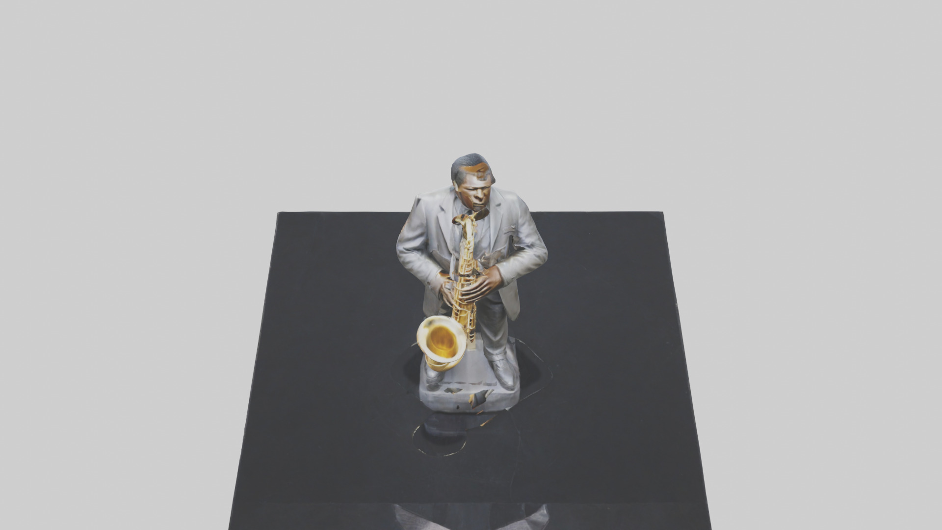 John Coltrane statue model Low-poly 3D model_16