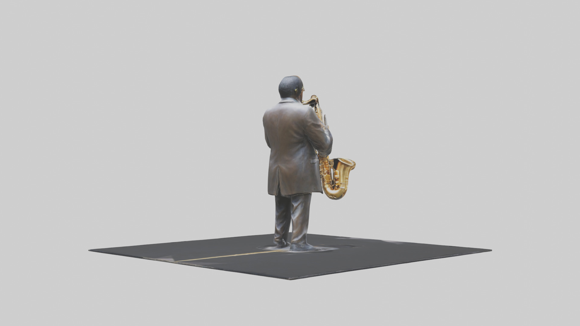 John Coltrane statue model Low-poly 3D model_6