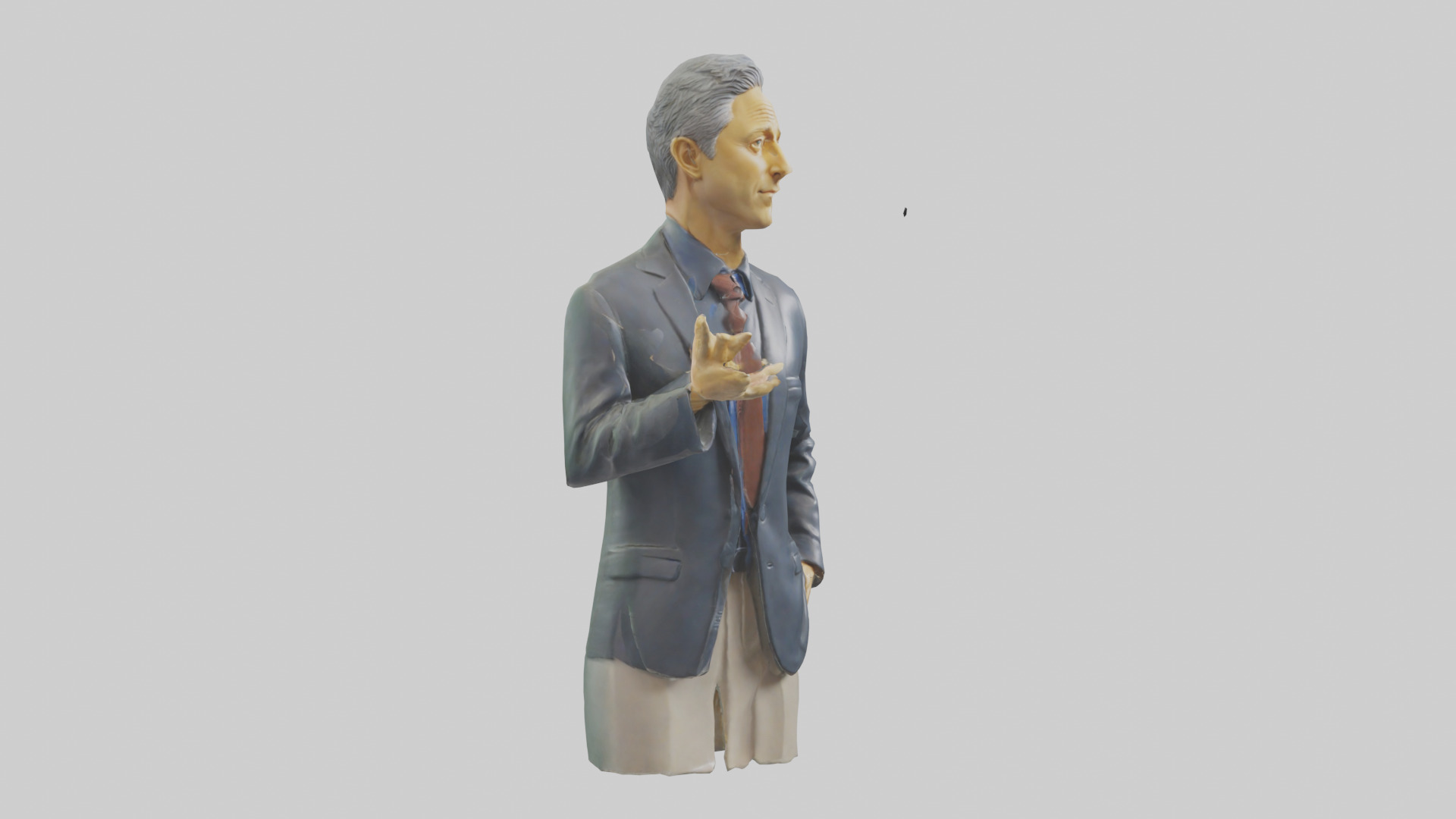 Jon Stewart statue model Low-poly 3D model_11
