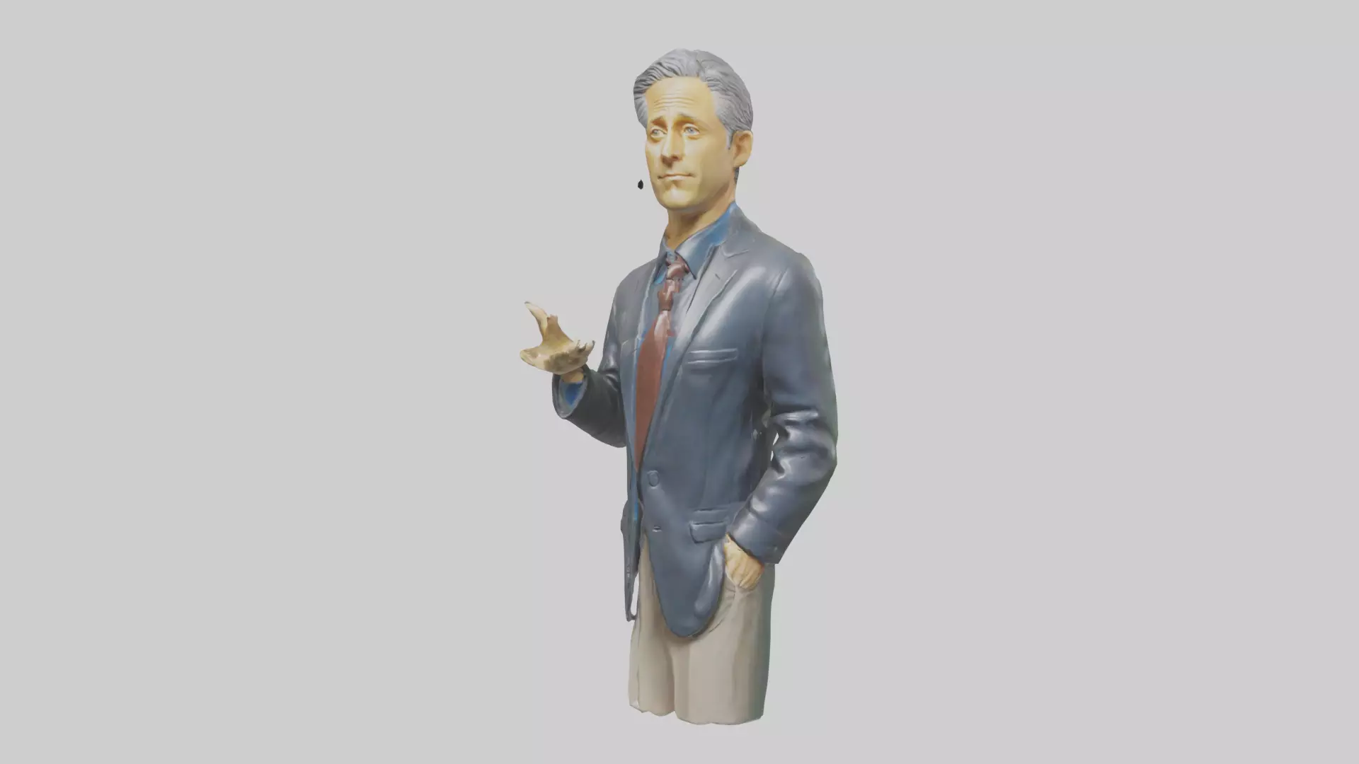 Jon Stewart statue model Low-poly 3D model_0