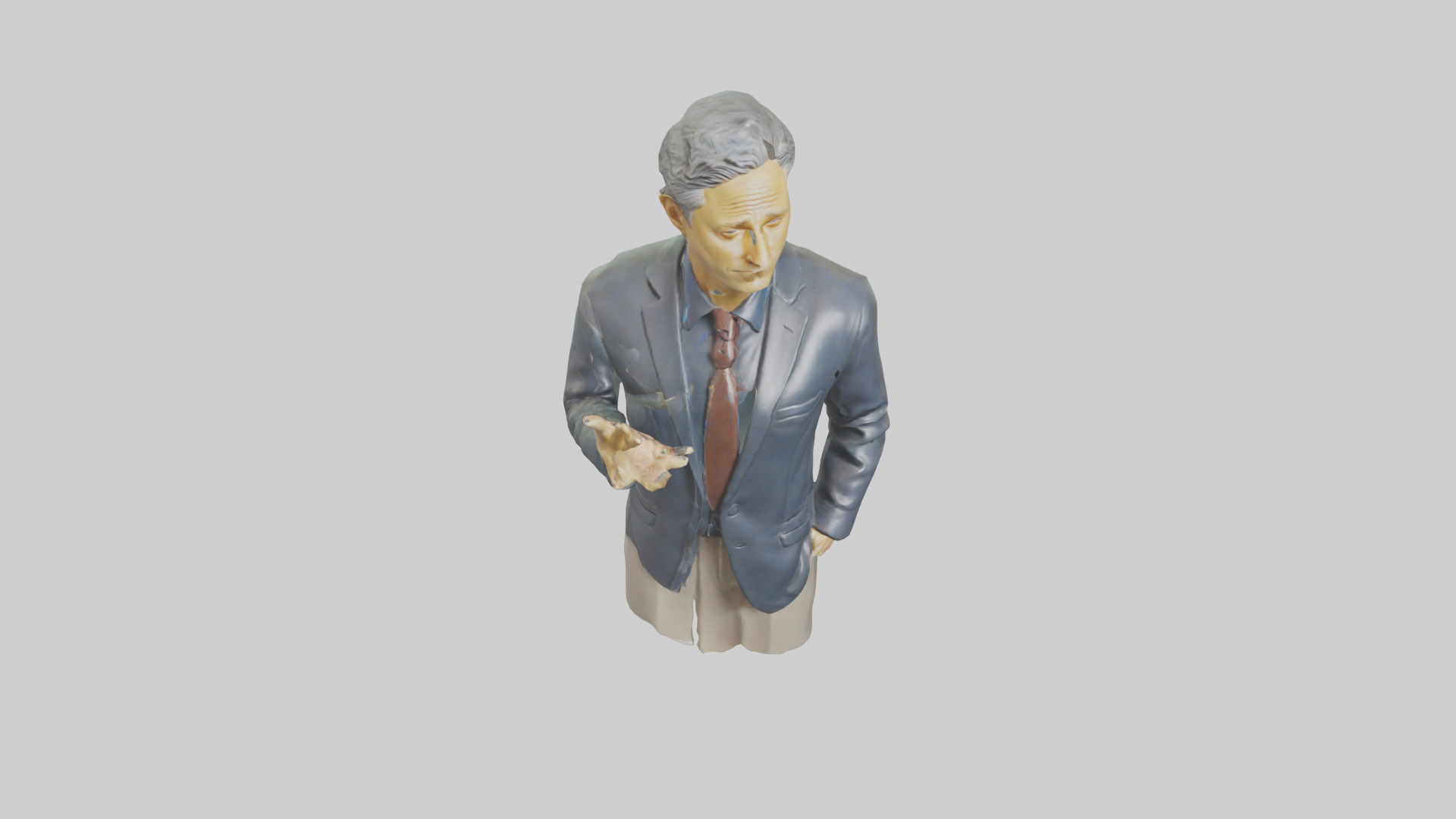 Jon Stewart statue model Low-poly 3D model_16