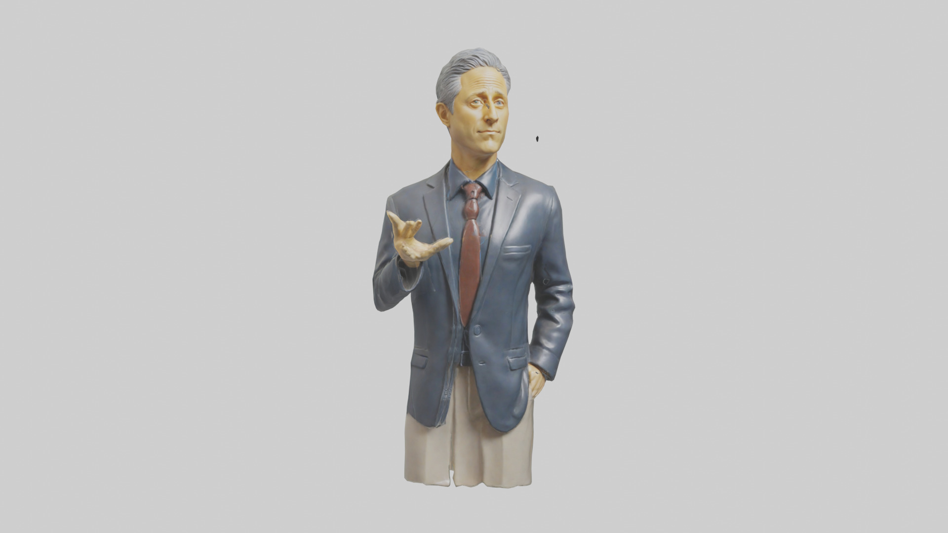 Jon Stewart statue model Low-poly 3D model_9