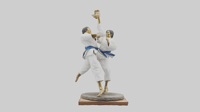Judo Throw statue model Low-poly 3D model