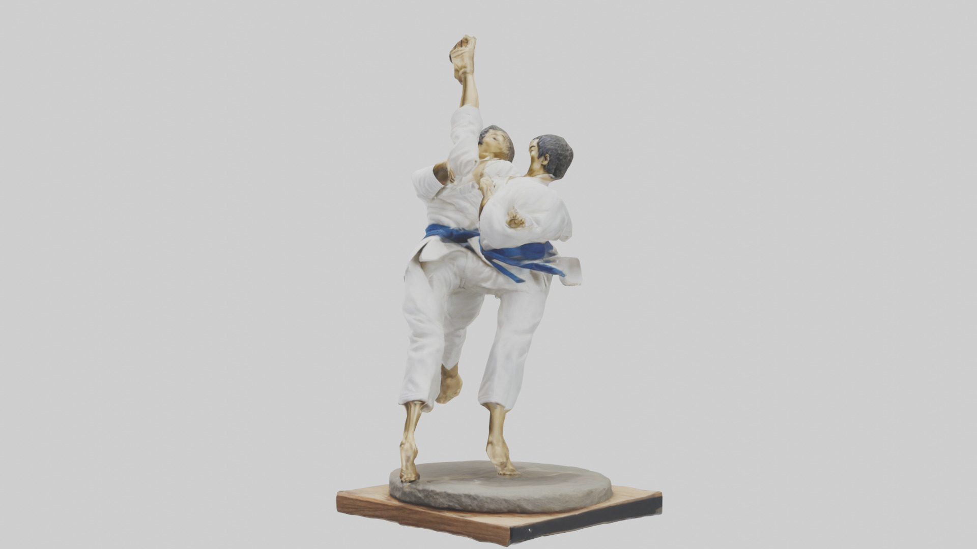 Judo Throw statue model Low-poly 3D model_10