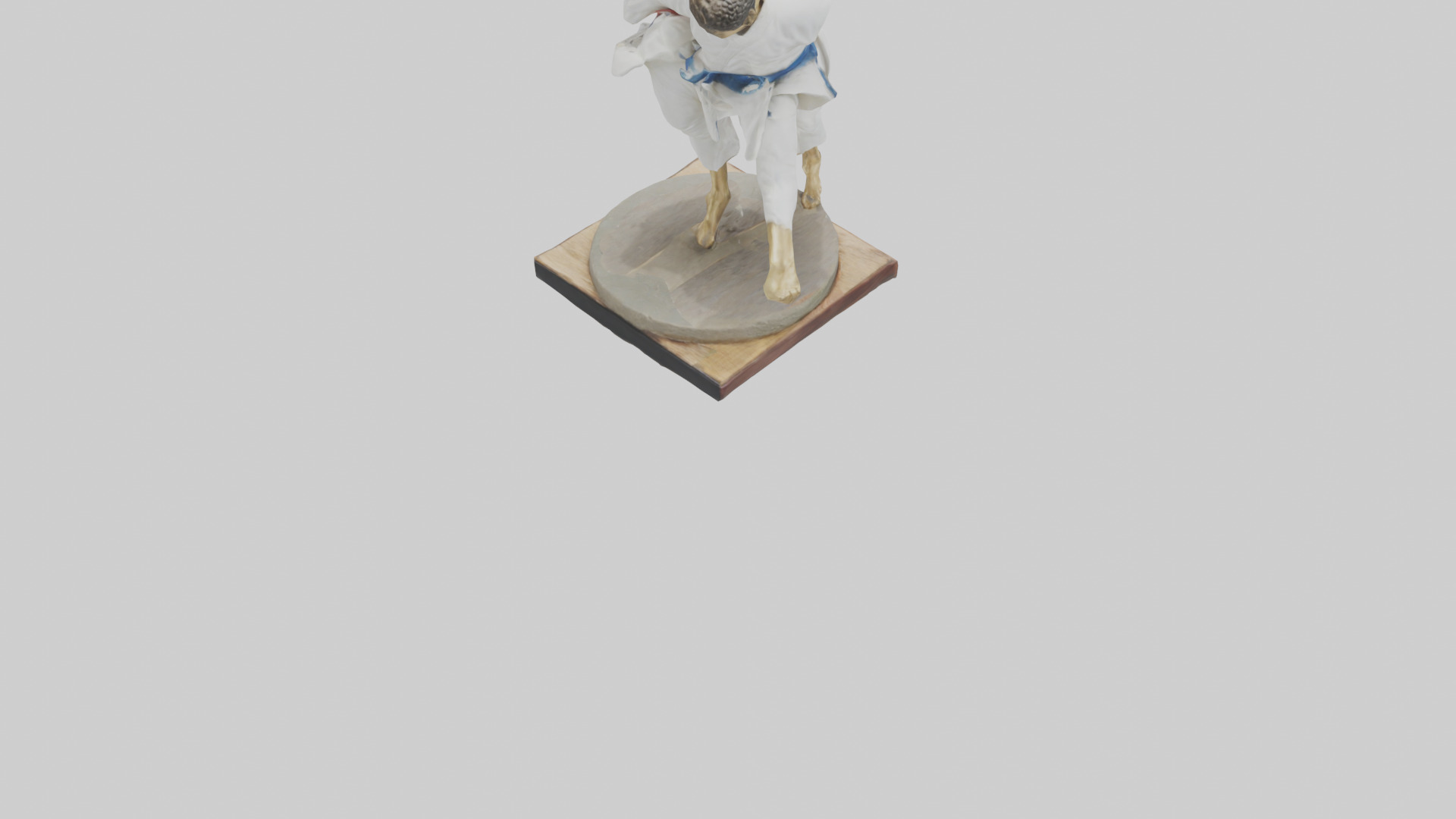 Judo Throw statue model Low-poly 3D model_5