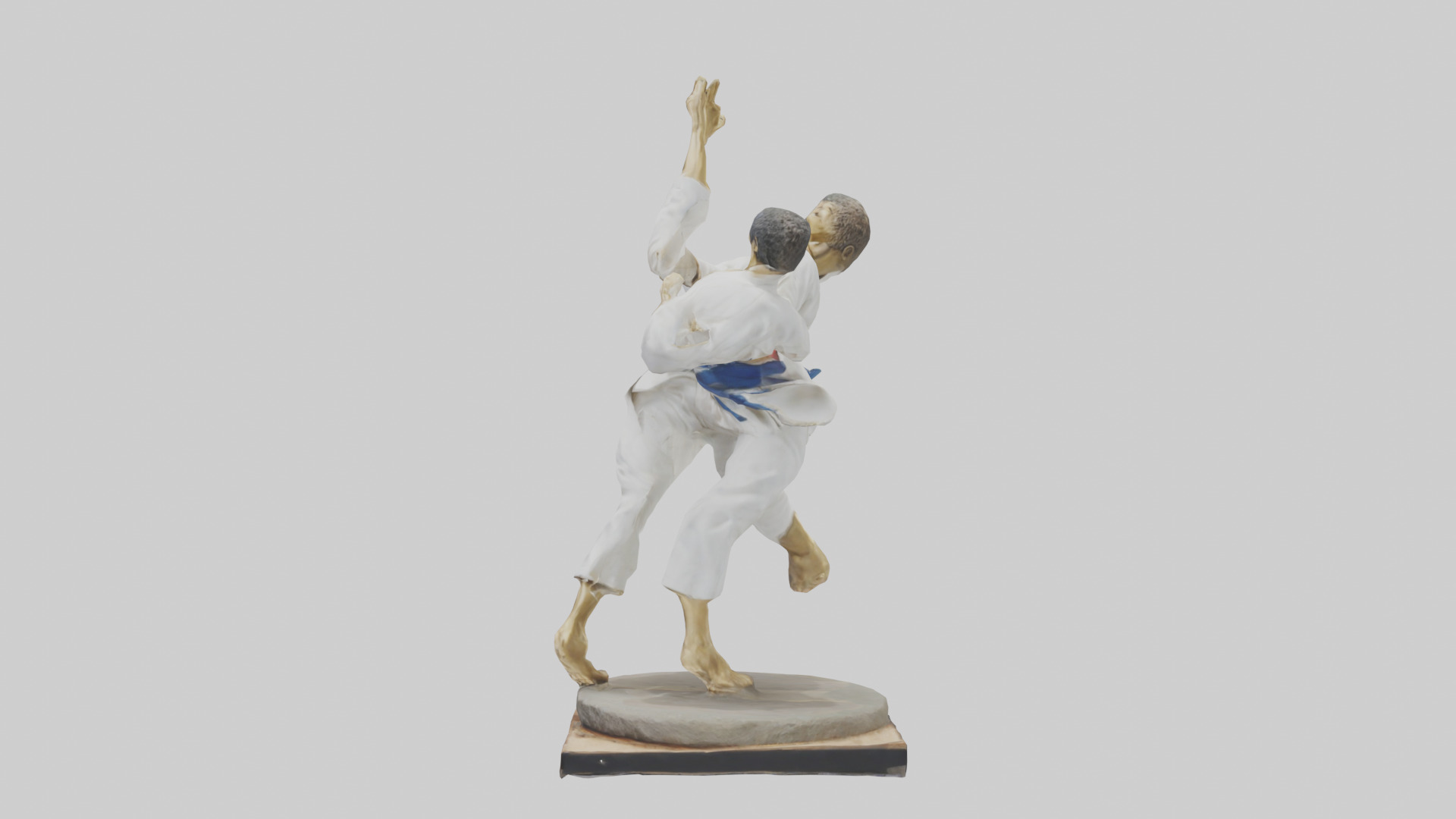 Judo Throw statue model Low-poly 3D model_12