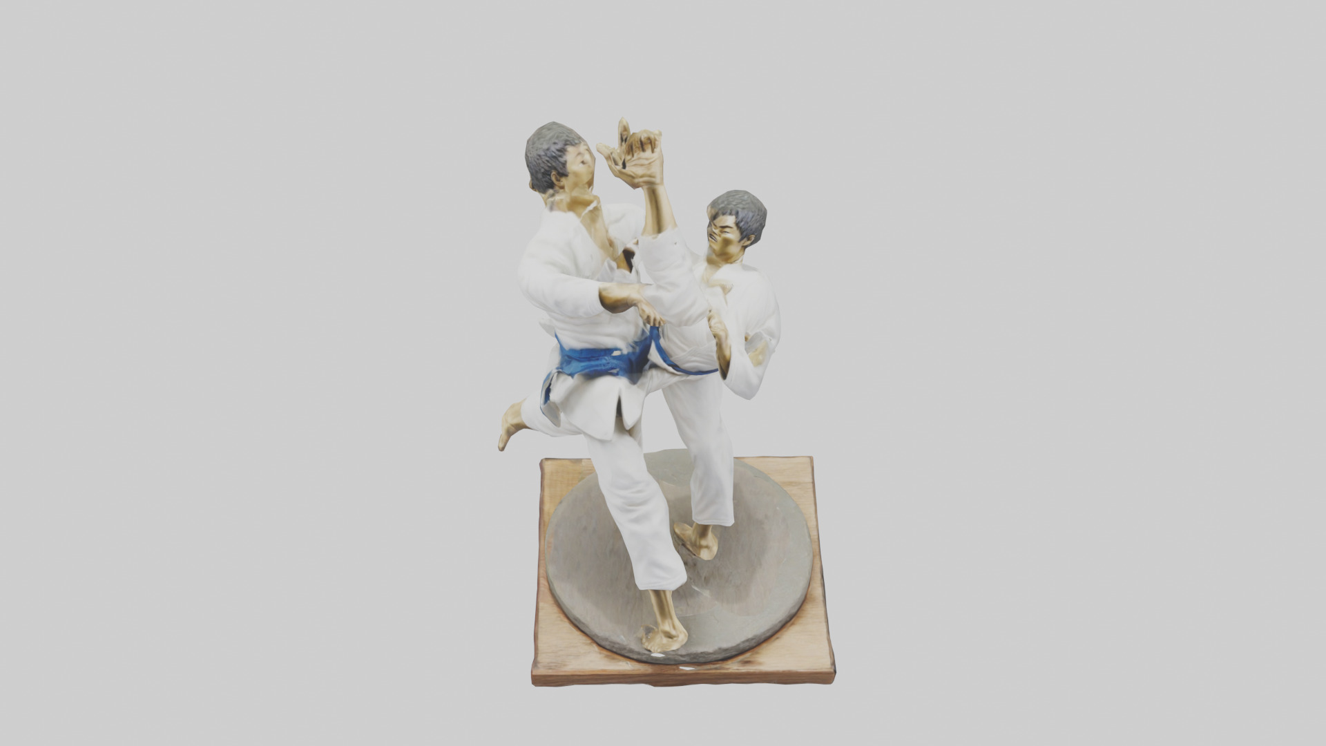 Judo Throw statue model Low-poly 3D model_16