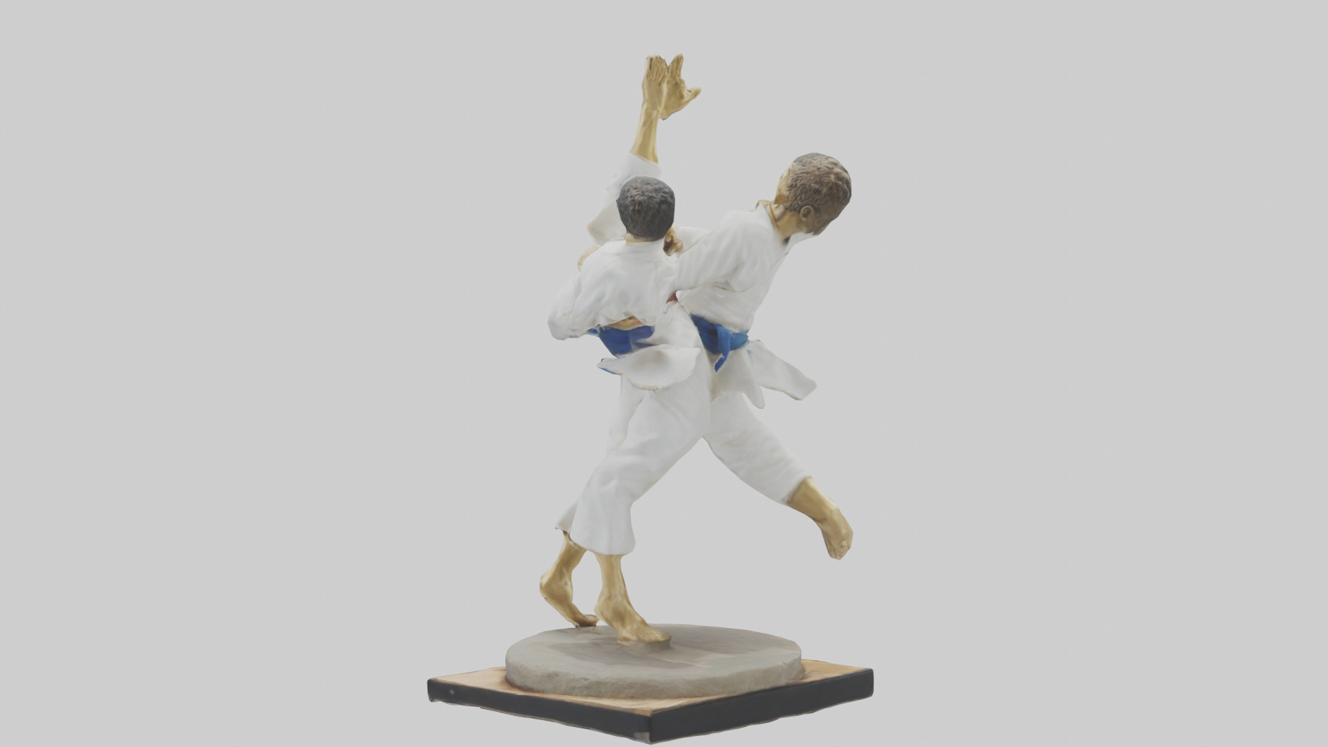 Judo Throw statue model Low-poly 3D model_2