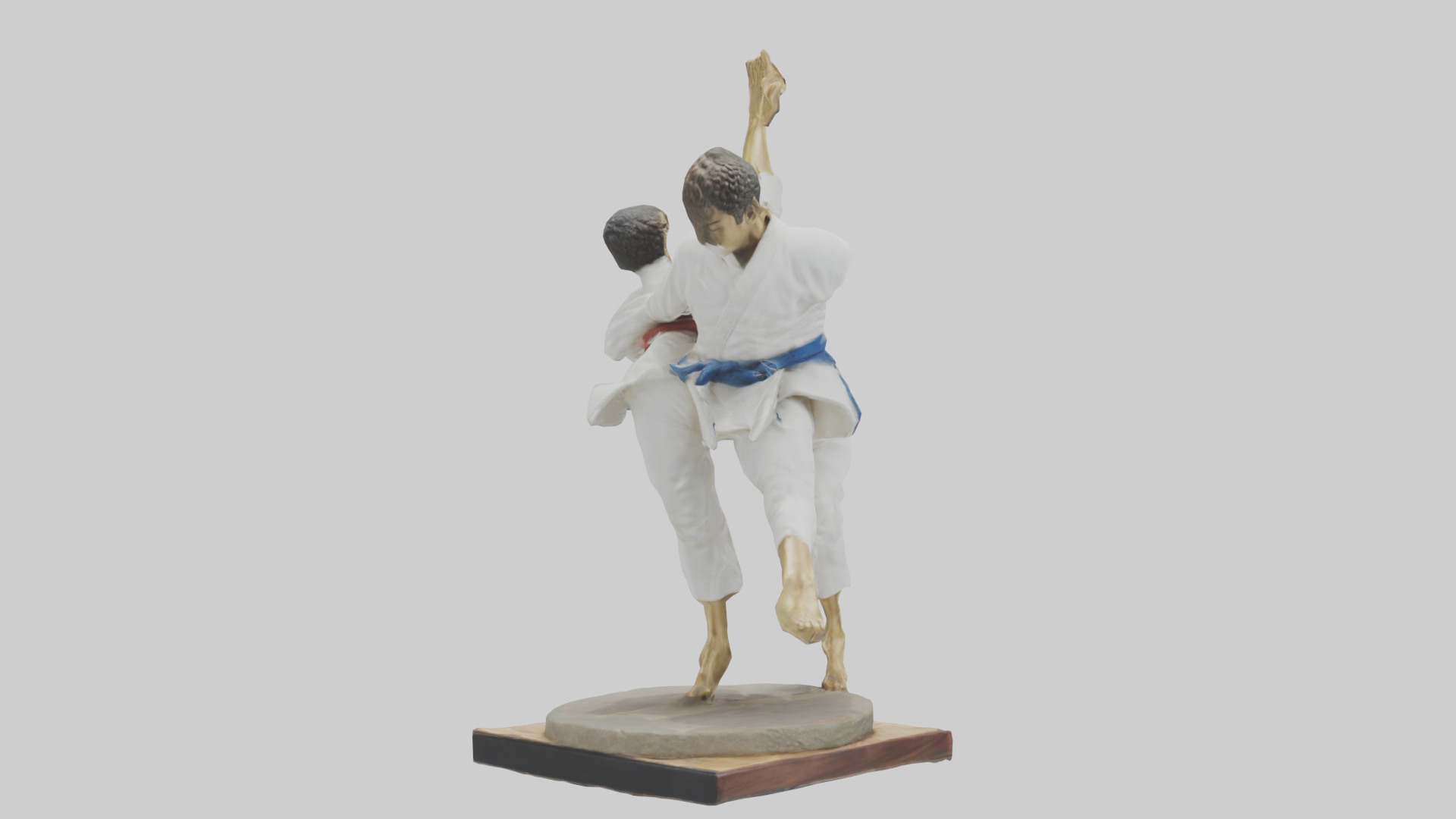 Judo Throw statue model Low-poly 3D model_3