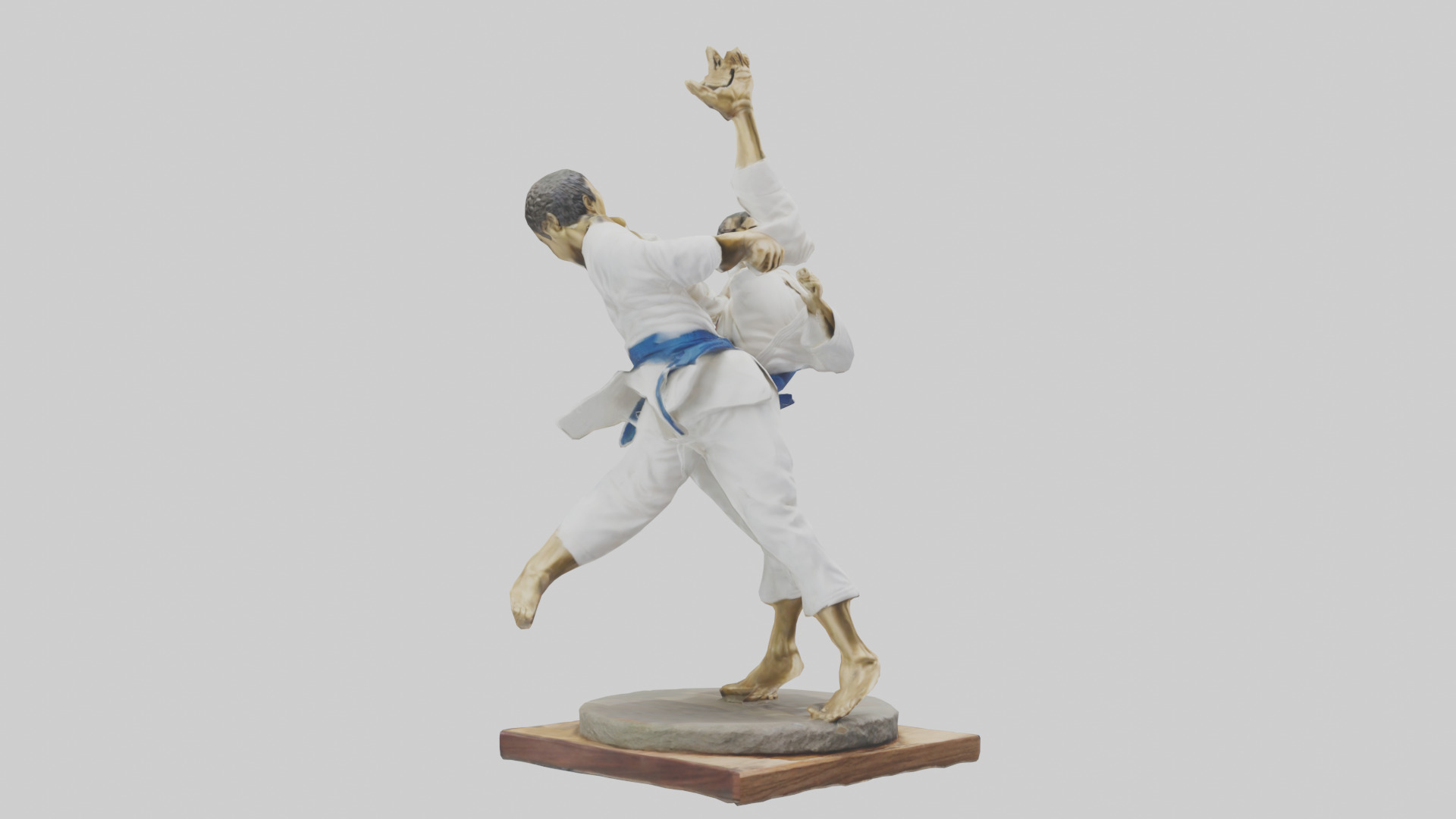 Judo Throw statue model Low-poly 3D model_11