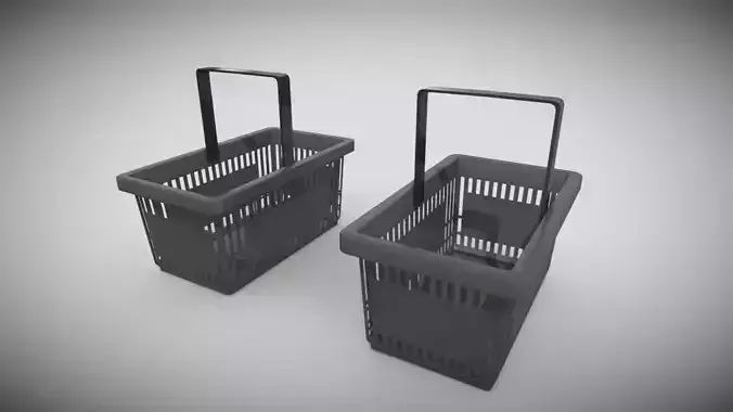 Shopping basket Low-poly 3D model